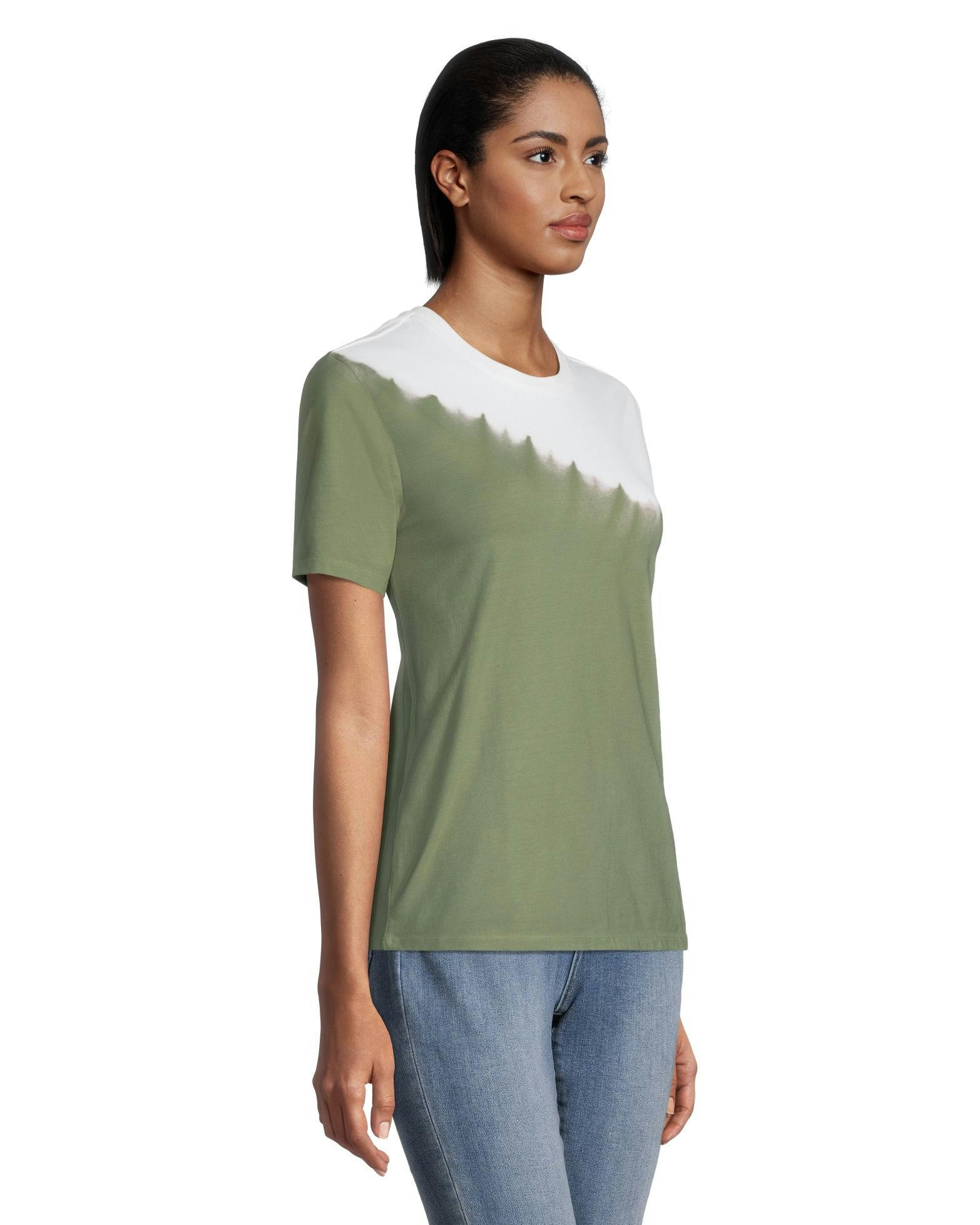 Women's Semi-Fitted Crewneck Tie Dye Graphic T Shirt