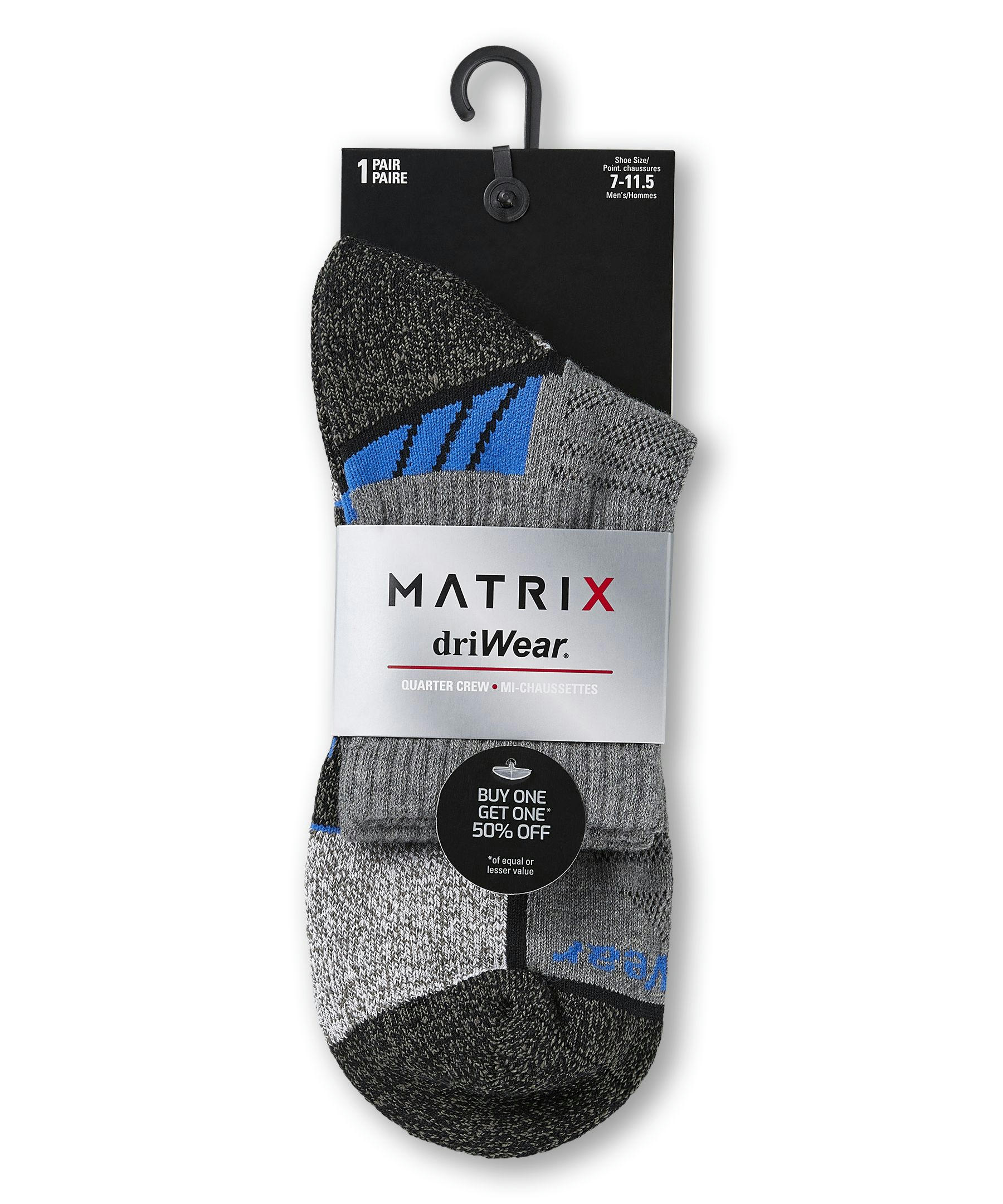 Matrix Men's Driwear Quarter Sport Socks