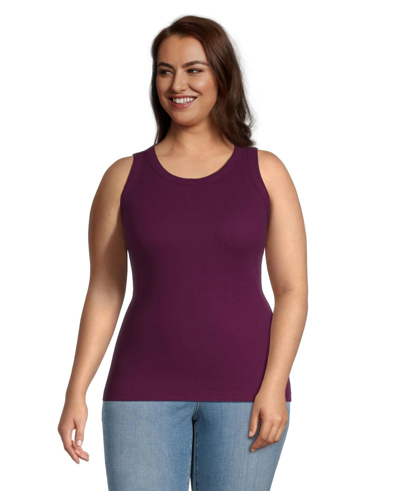 Denver Hayes Women's Fitted High Neck Ribbed Tank Top