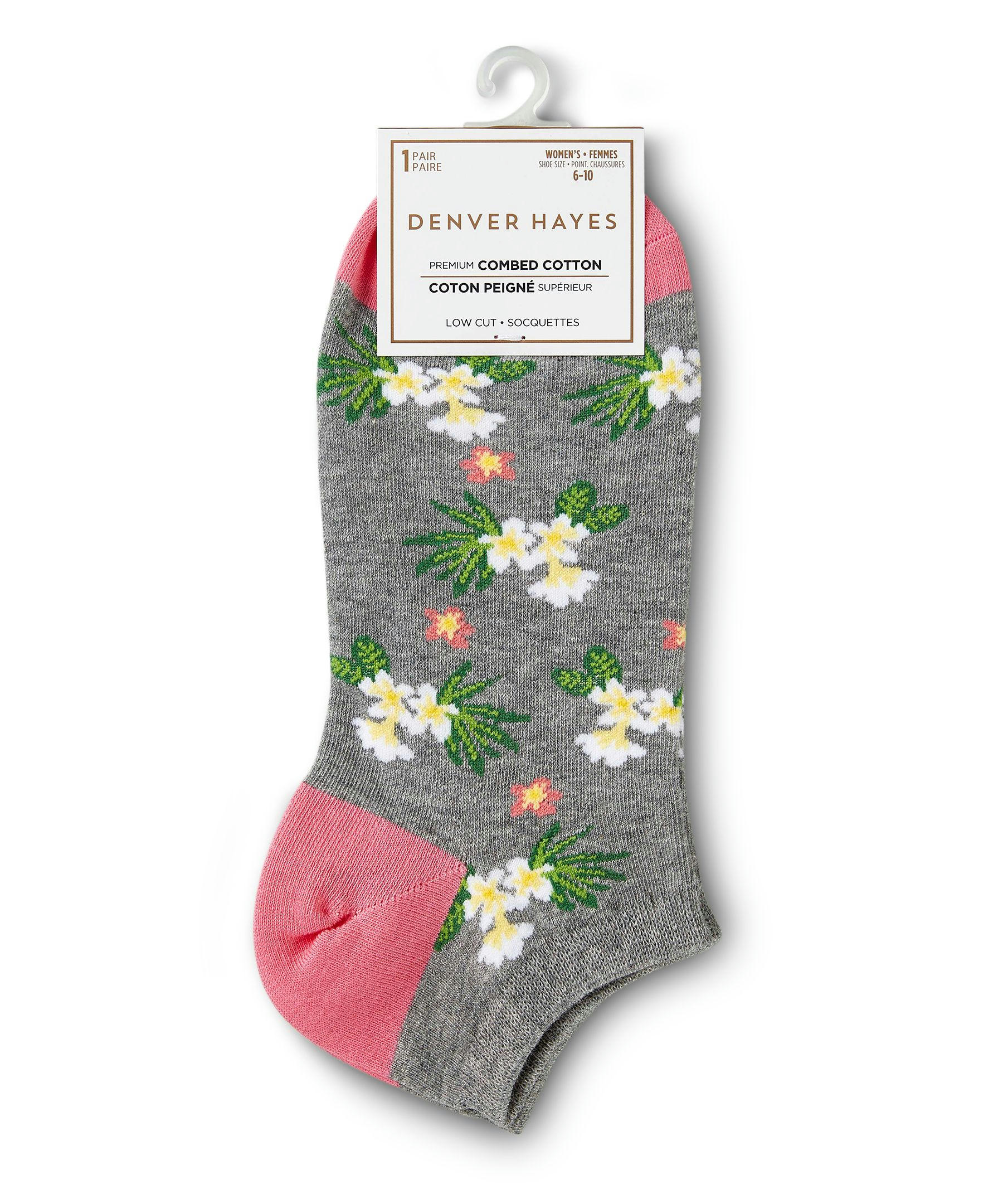 Women's Low Cut Patterned Cotton-Blend Socks