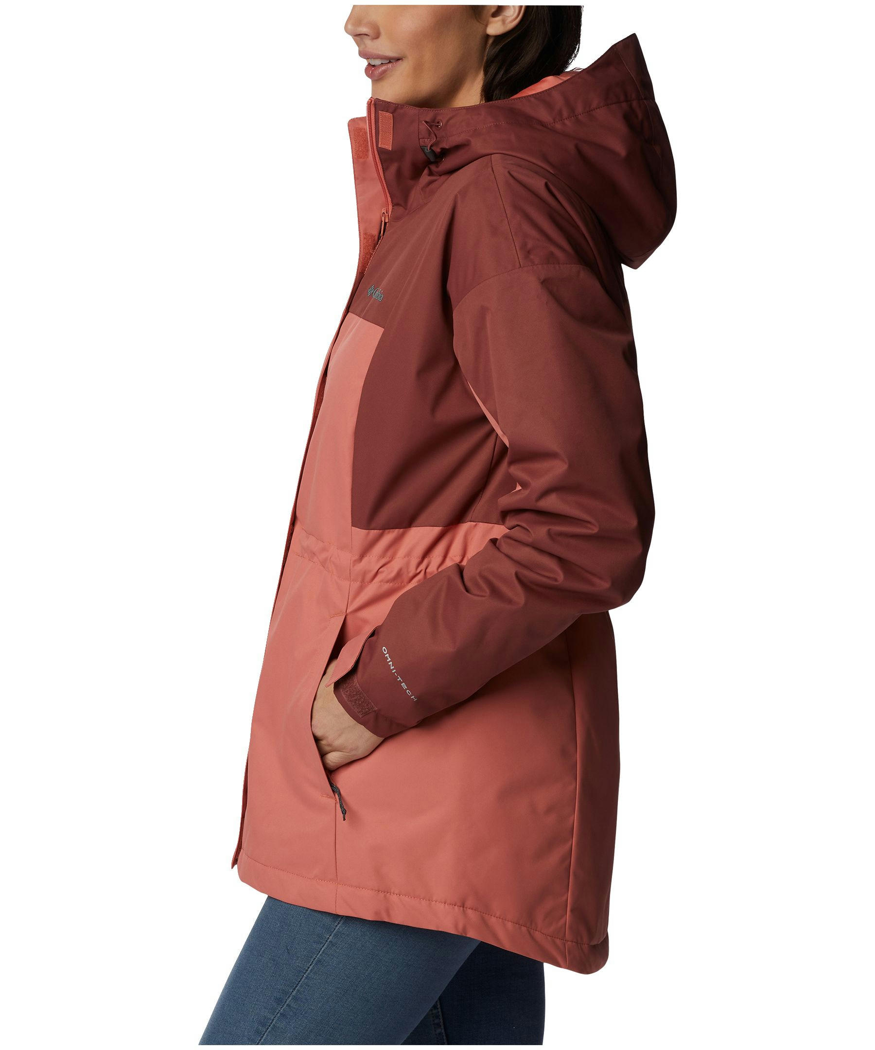 Columbia Women's Hikebound Long Omni-Heat Hooded Insulated Waterproof Rain Jacket