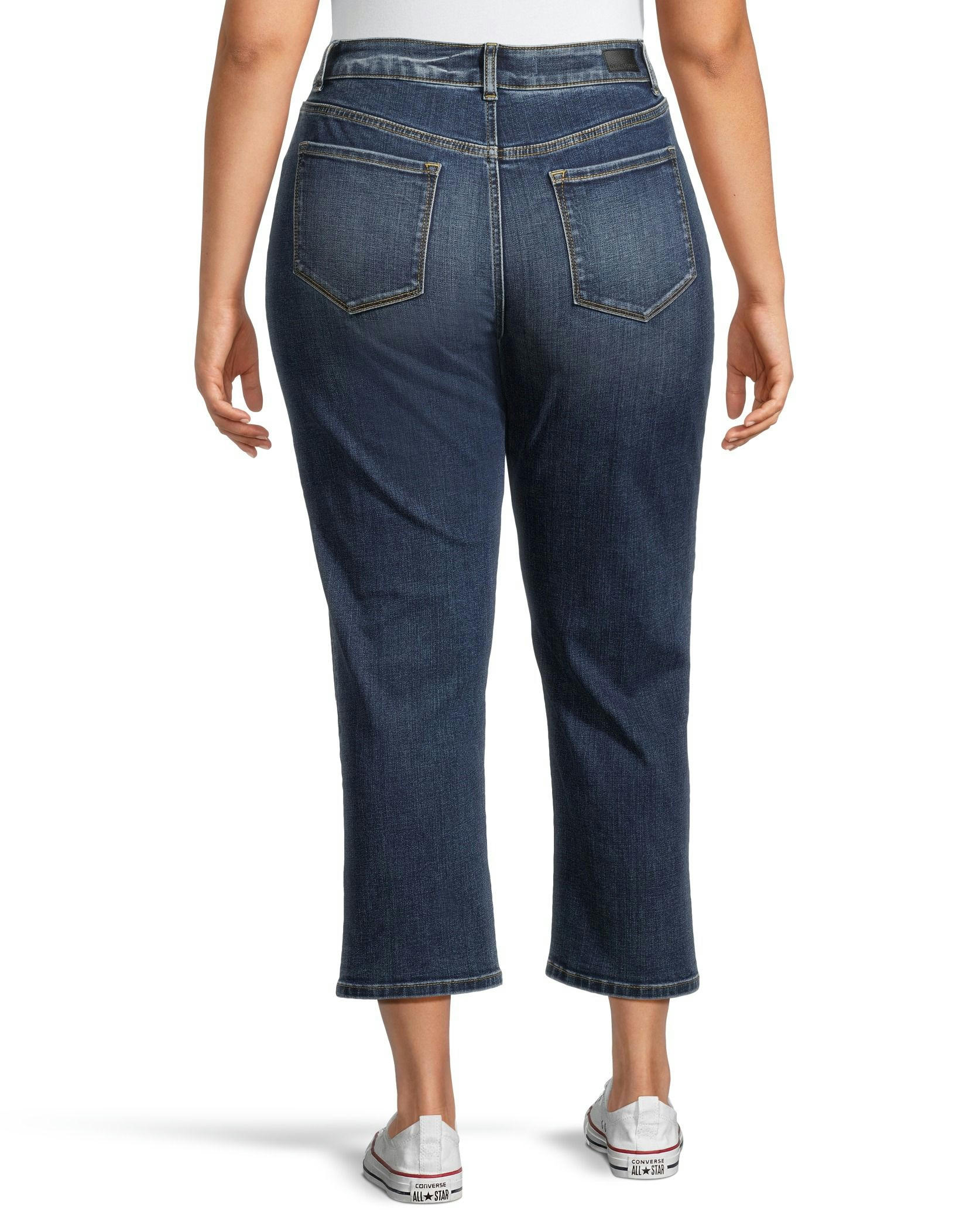 Denver Hayes Women's Mid Rise Straight Leg Curvy Fit Crop Jeans