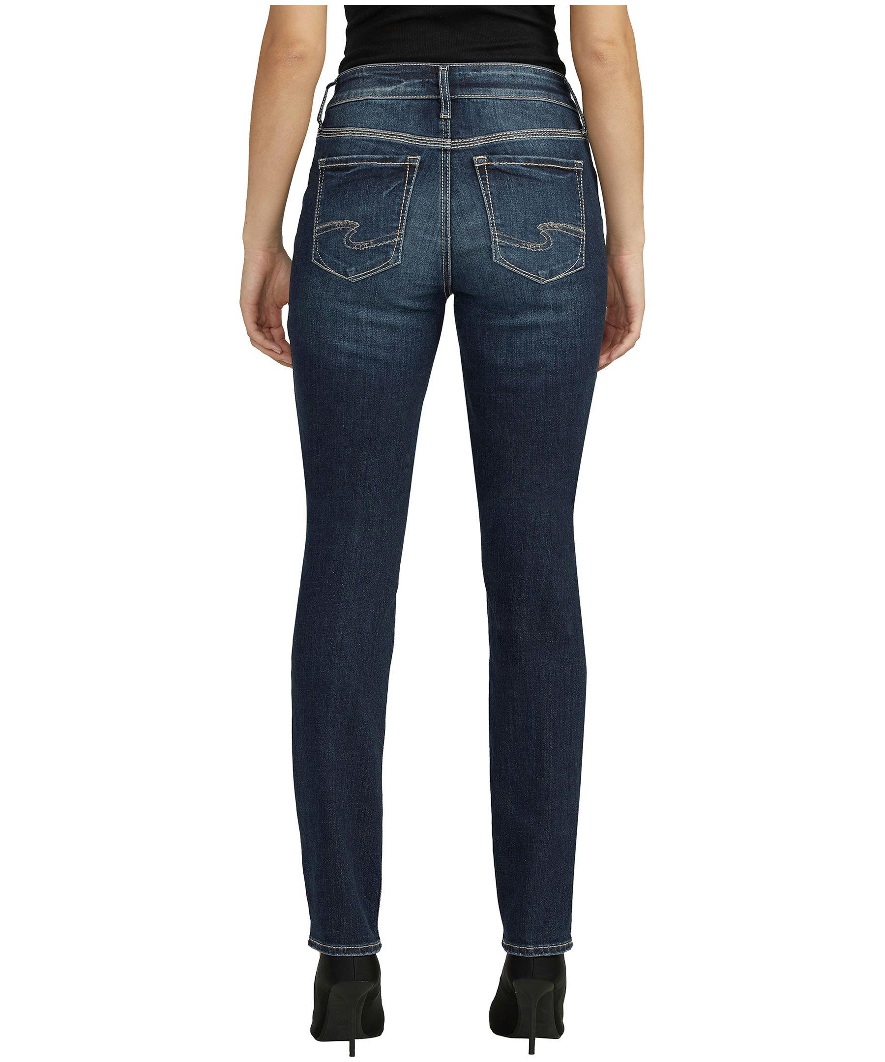 Silver Women's Elyse Mid Rise Curvy Fit Straight Leg Jeans