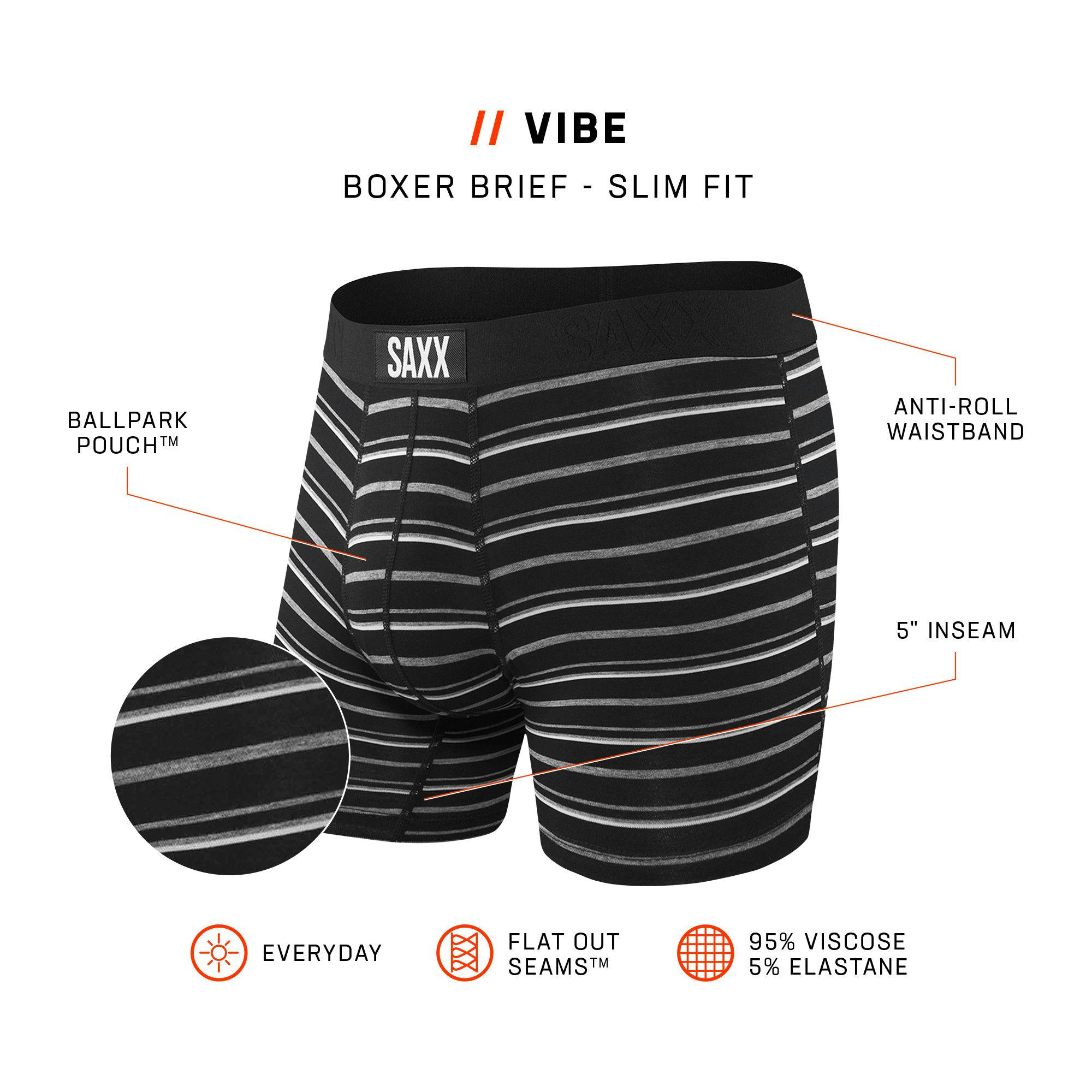 SAXX Vibe Men's Boxer Brief, Underwear, Breathable, Modern Fit