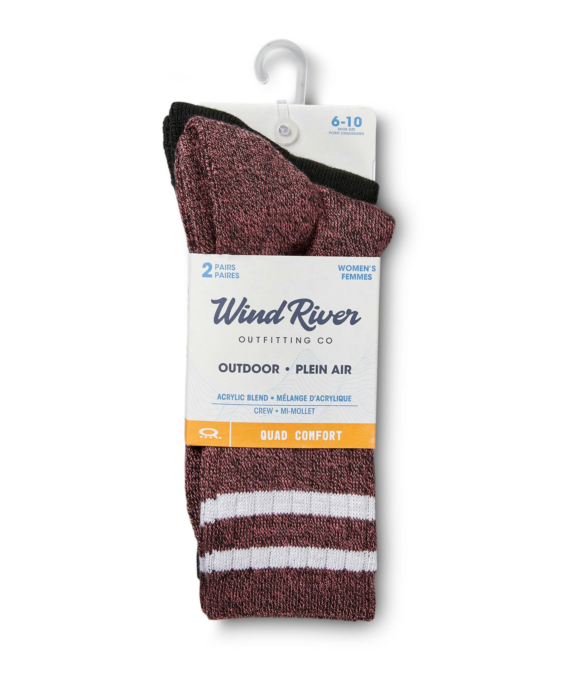 WindRiver Women's 2 Pack Super Soft Thermal Quad Comfort Boot Socks