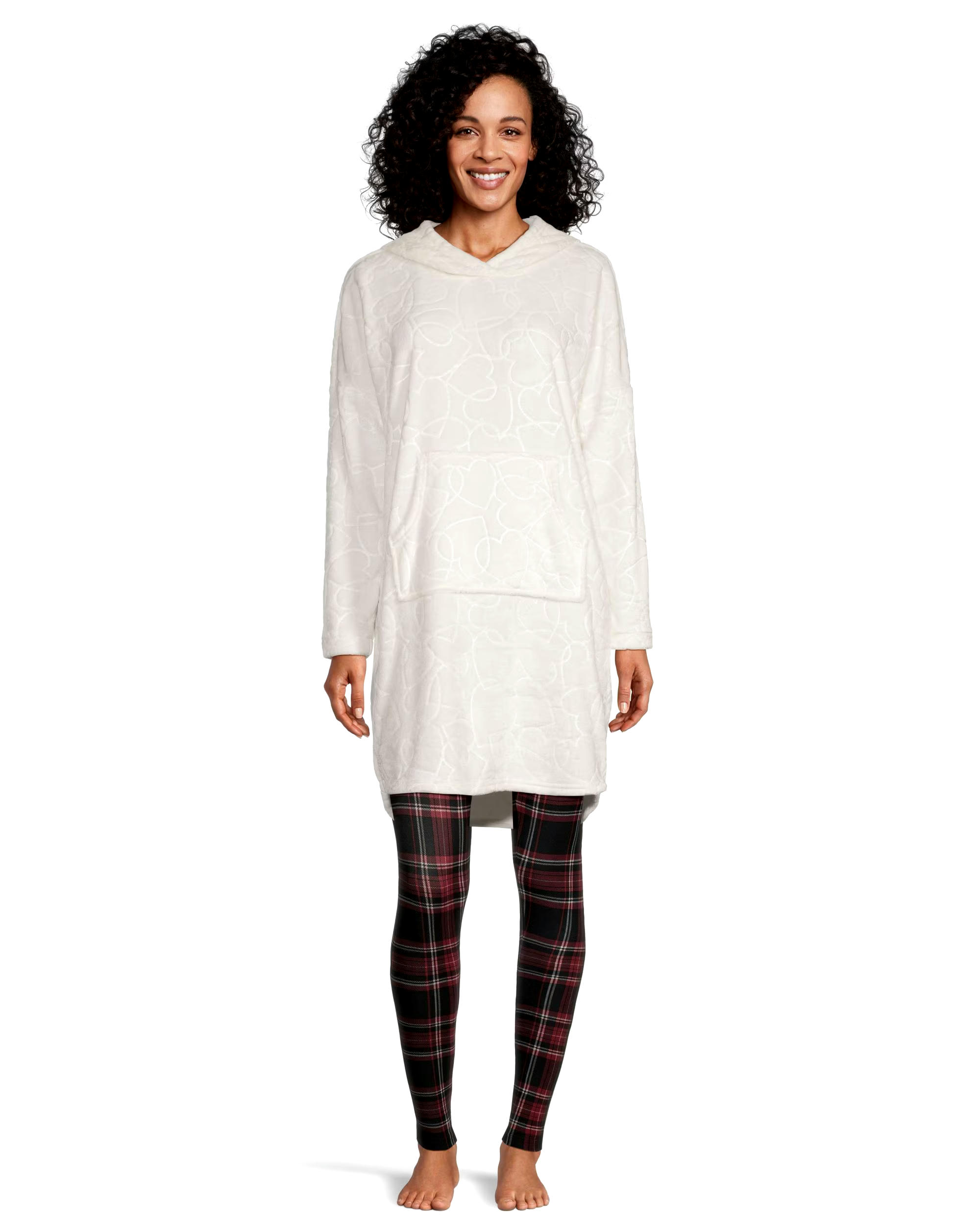 Denver Hayes Women's Plush Velour Hooded Night Shirt