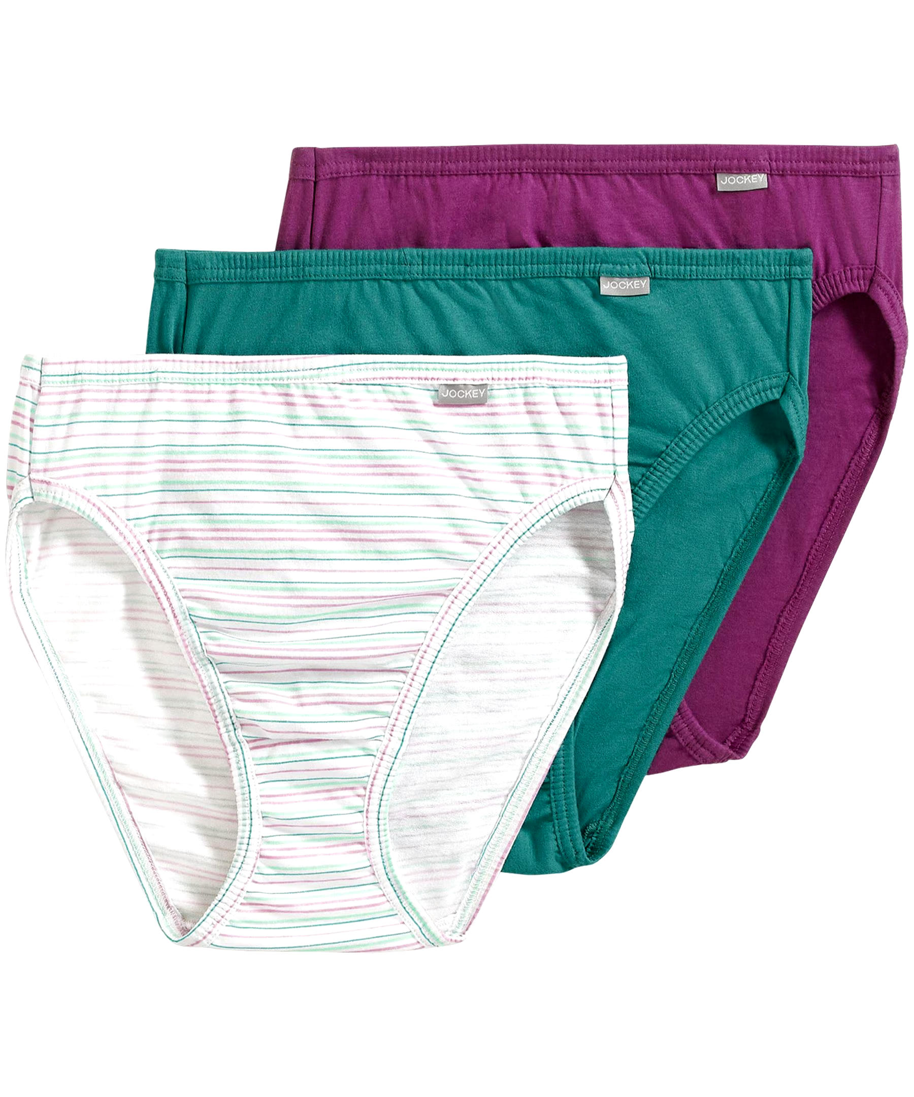 Jockey Women's 3 Pack Elance Basic Underwear French Cut Briefs