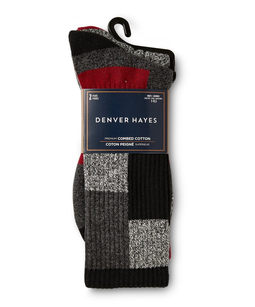 Denver Hayes Men's 2 Pack Casual Crew Socks