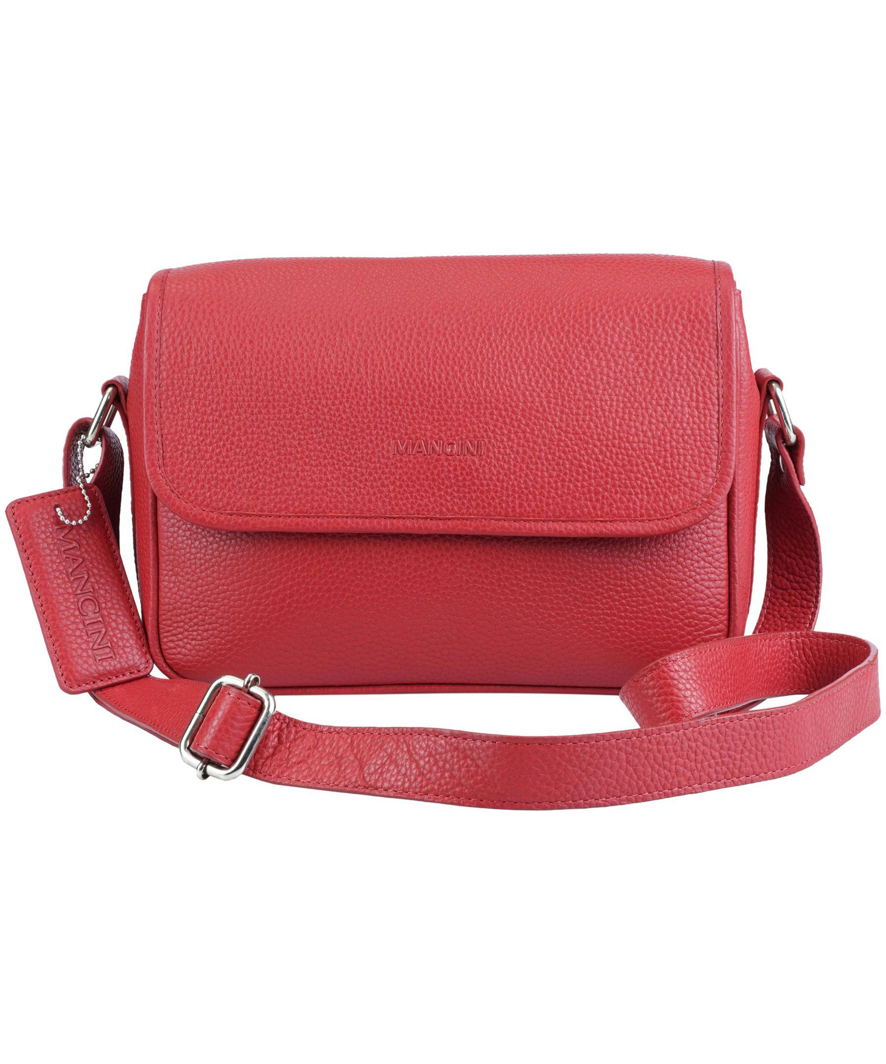 Mancini Leather Goods Women's Pebelled Kemberly Flap Closure Handbag