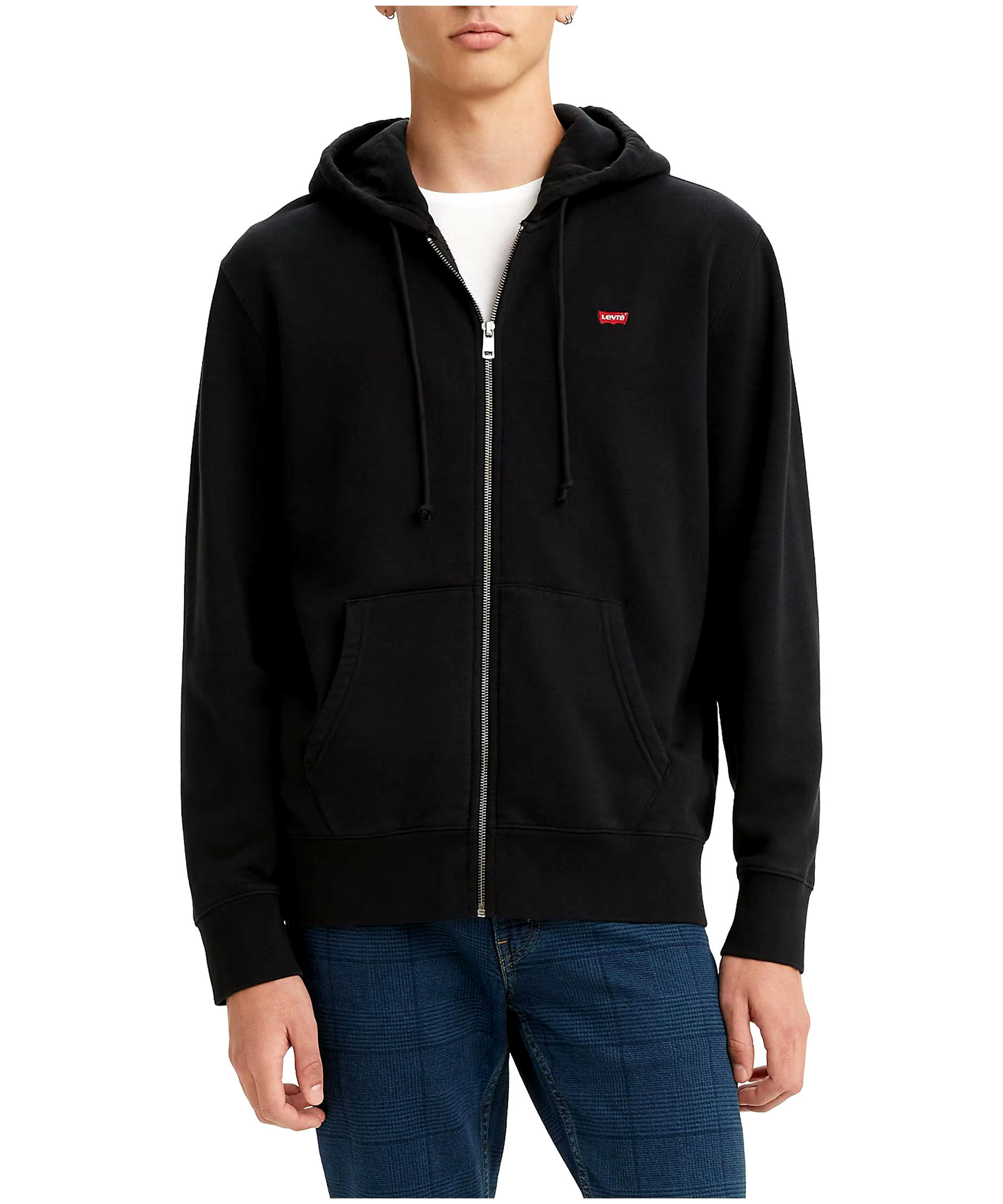 Levi's Men's Batwing Logo Full Zip Split Kangaroo Pocket Fleece Hoodie
