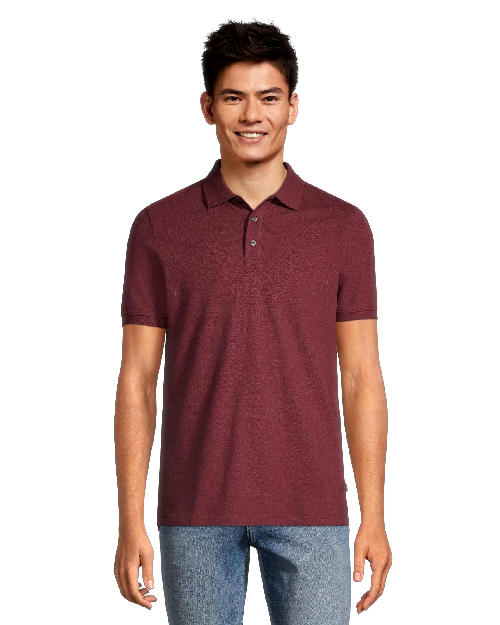 Denver Hayes Men's 50 Wash Short Sleeve Classic Fit Stretch Pique Polo Shirt