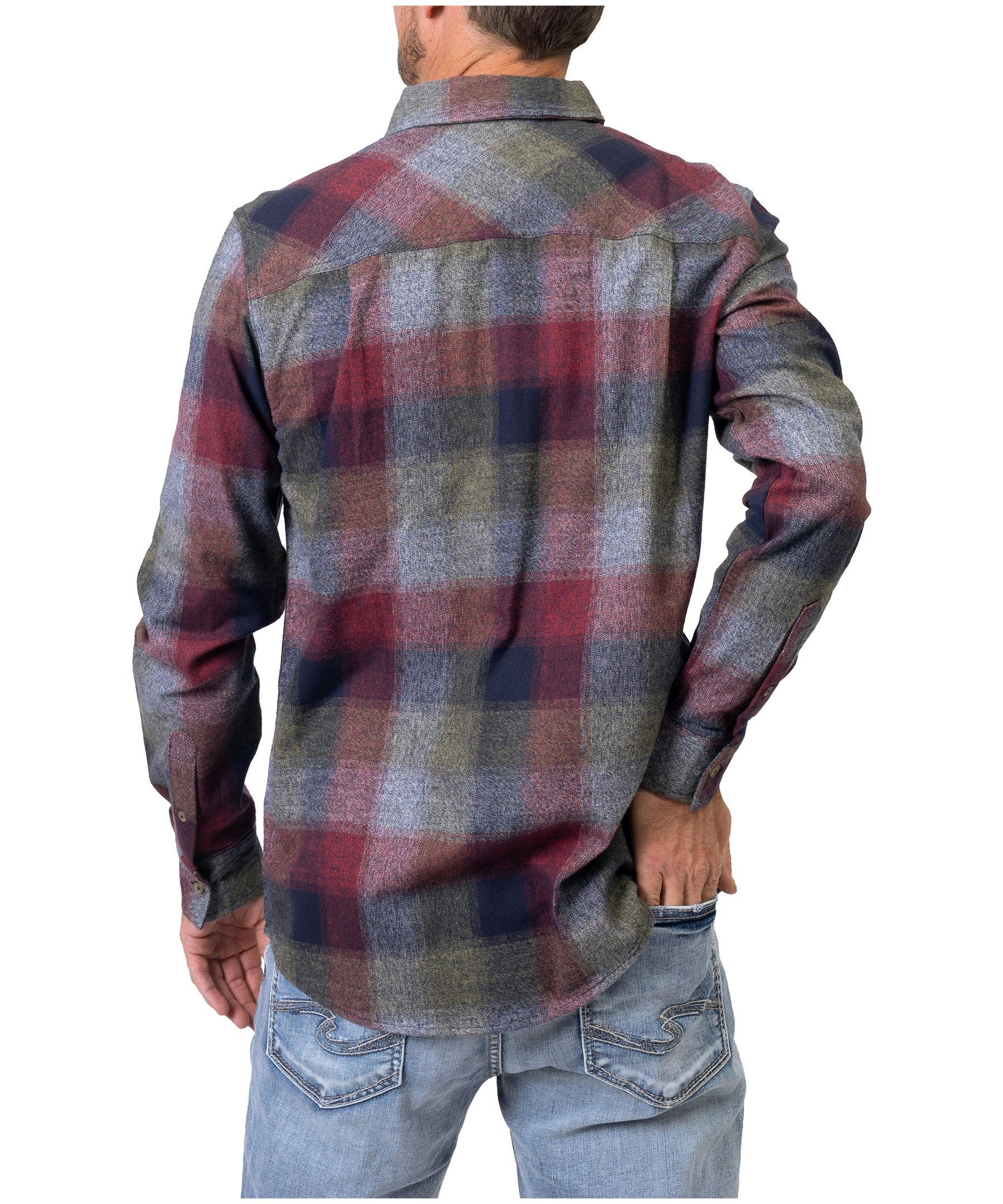 Silver Men's Button Down Flannel Shirt