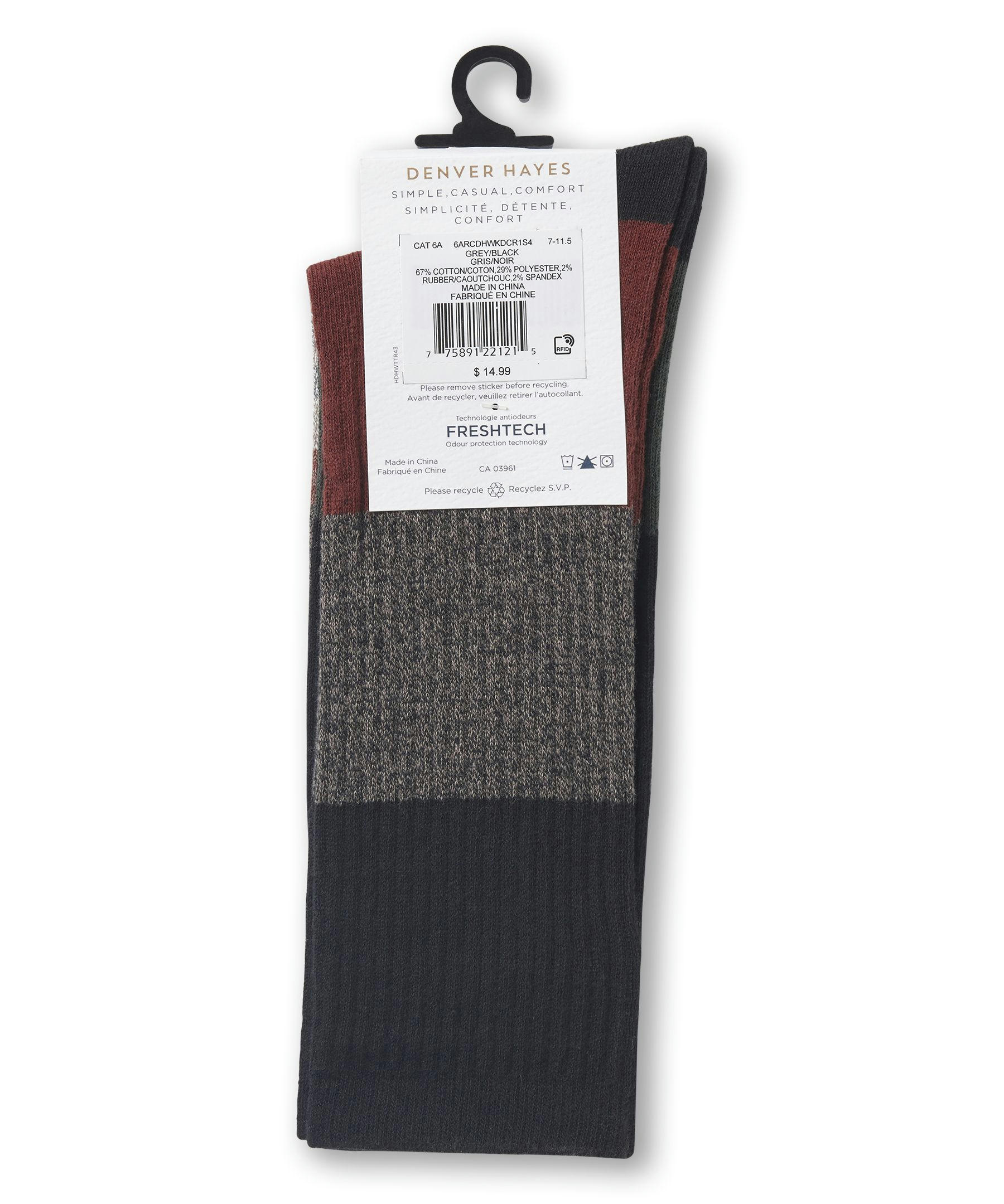 Denver Hayes Men's FRESHTECH® Weekend Crew Socks, 2 Pack