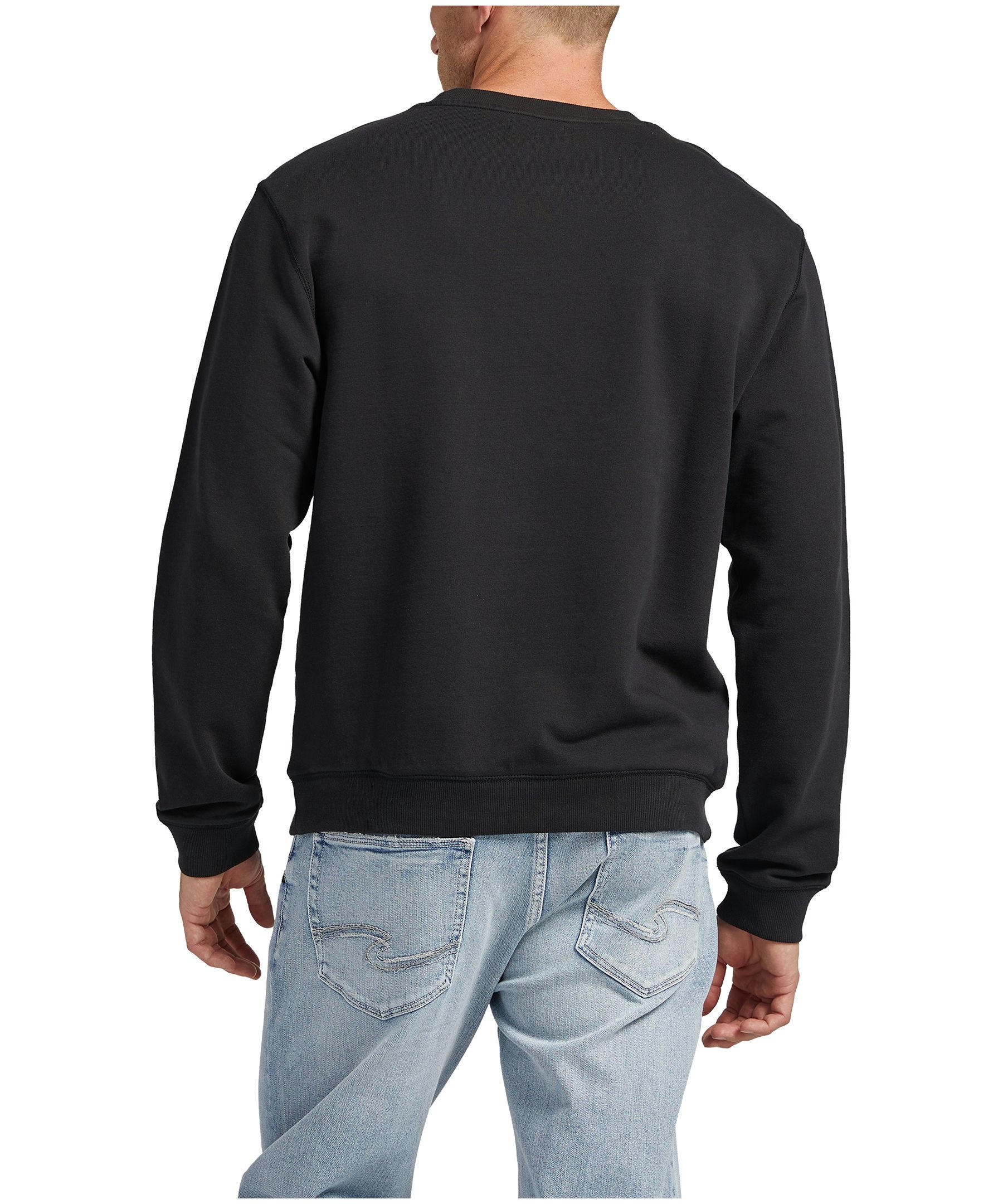 Silver Men's Cotton Fleece Logo Crewneck Sweatshirt