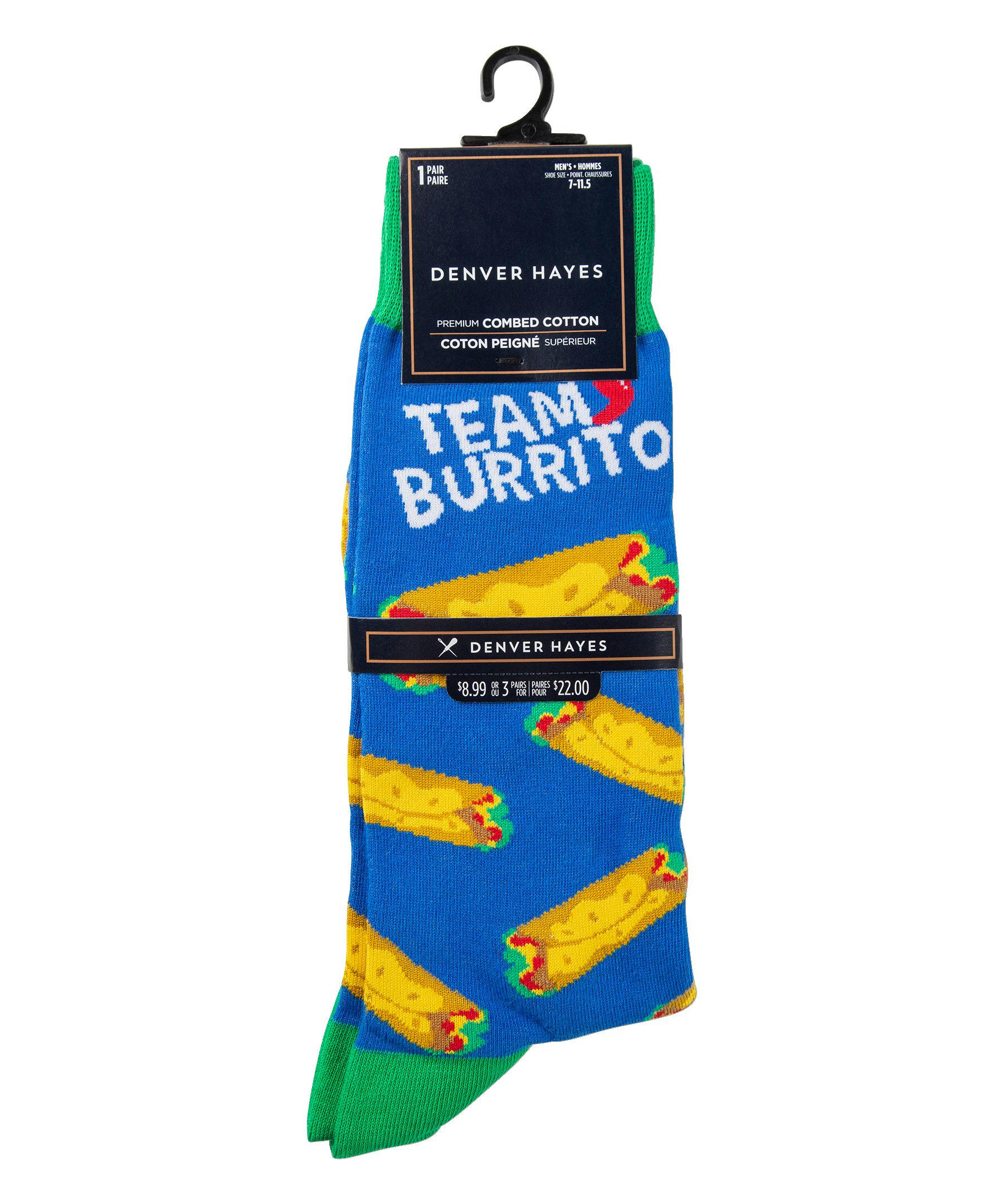 Denver Hayes Men's Novelty Food Pattern Crew Socks