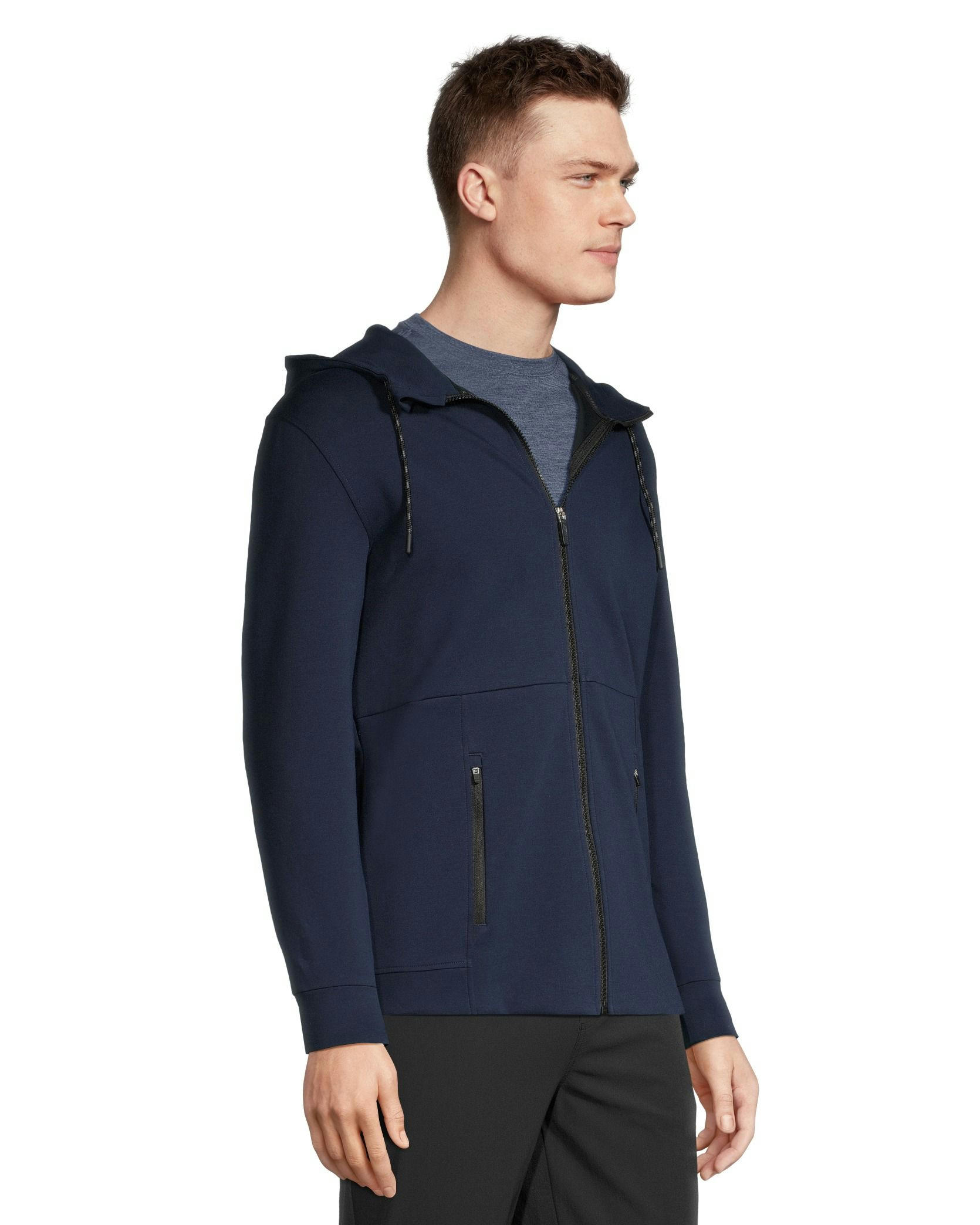 Matrix Men's Double-Knit Stretch Fabric Full Zip Hoodie