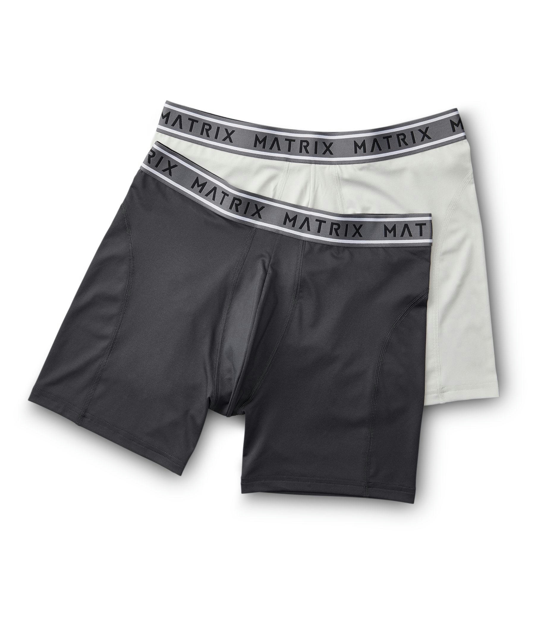 Matrix Men's 2 Pack Microfibre Boxer Briefs Underwear
