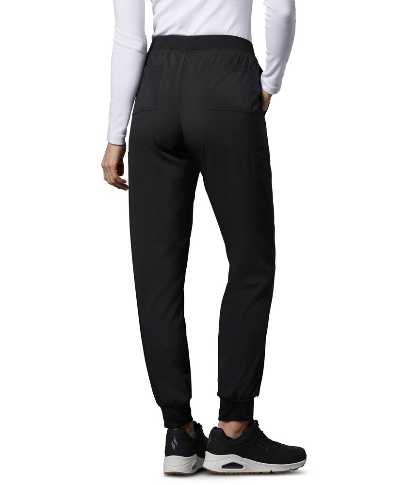 Scrubletics Women's Jogger Fit Elastic Stretch Waist Scrub Pants - Black
