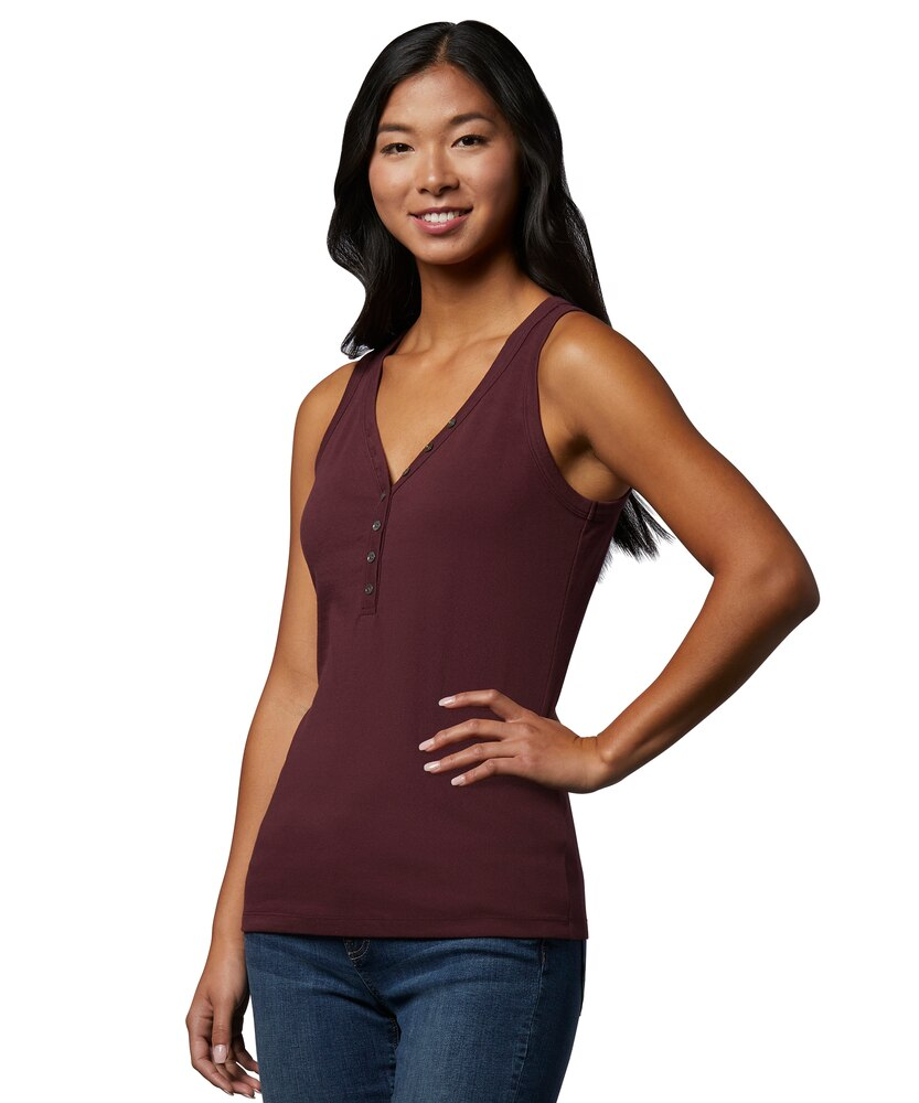 Women's Fitted V-Neck Henley Tank