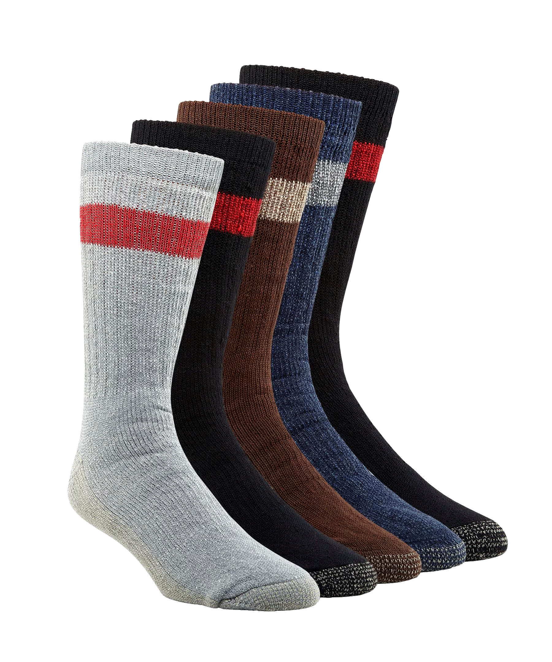 Copper Sole Men's 5 Pack Work Crew Socks