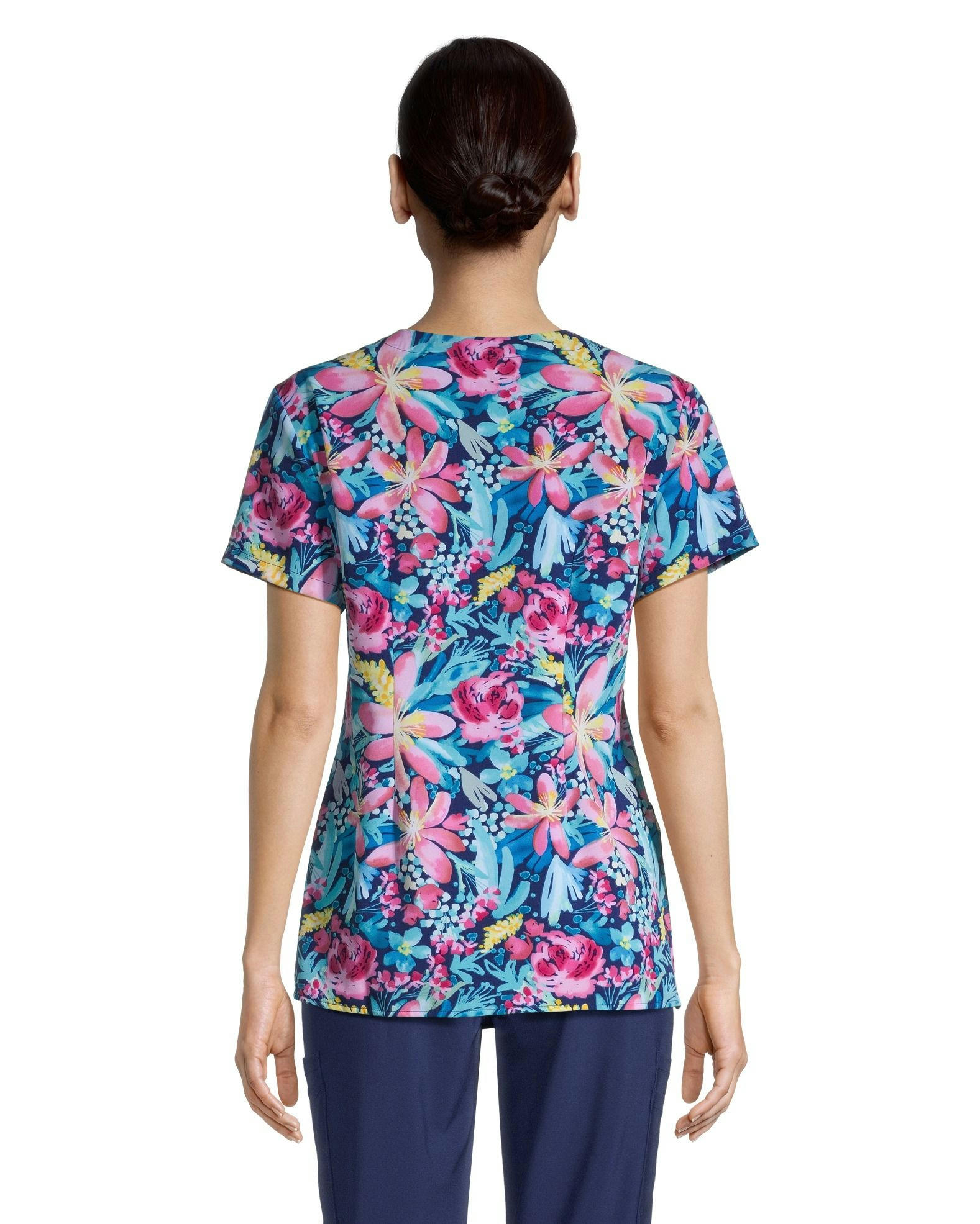 Health Pro Women's Princess Seam Printed Scrub Top