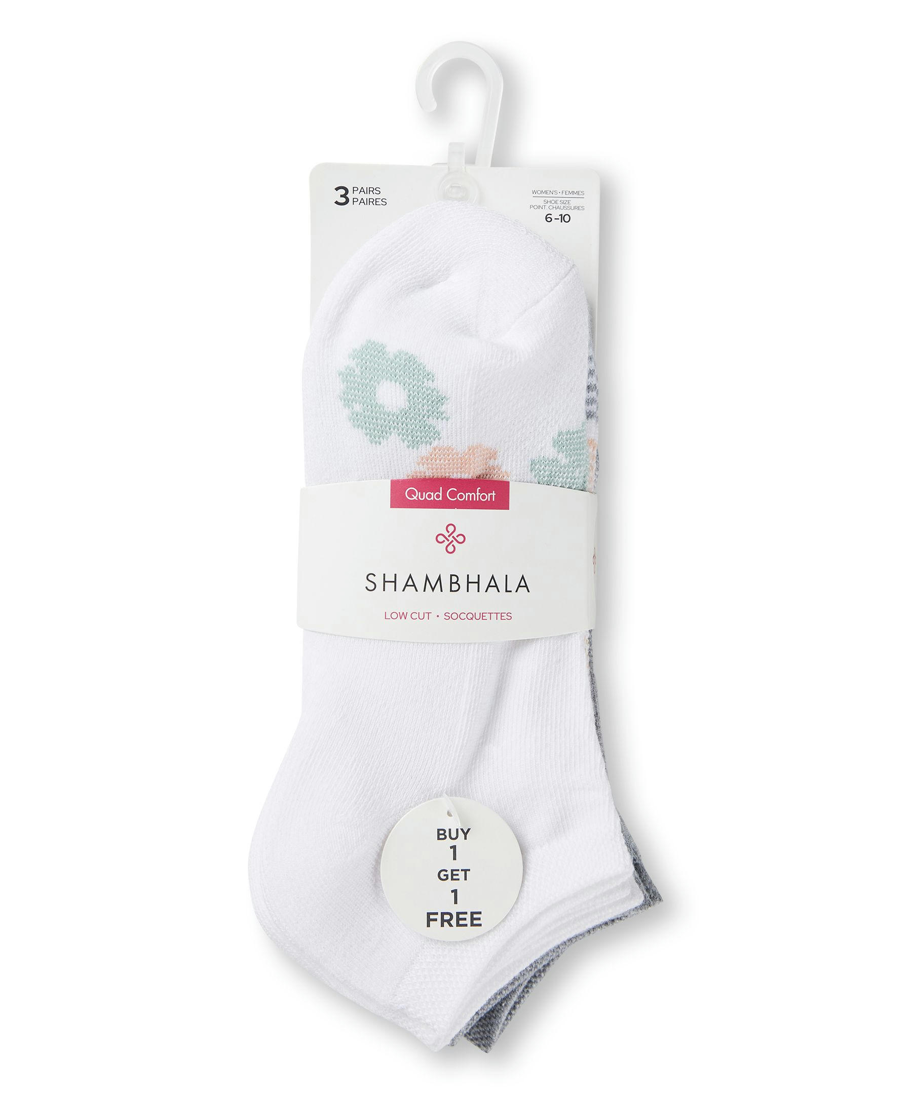 Shambhala Women's 3-Pack Low Cut Sport Socks