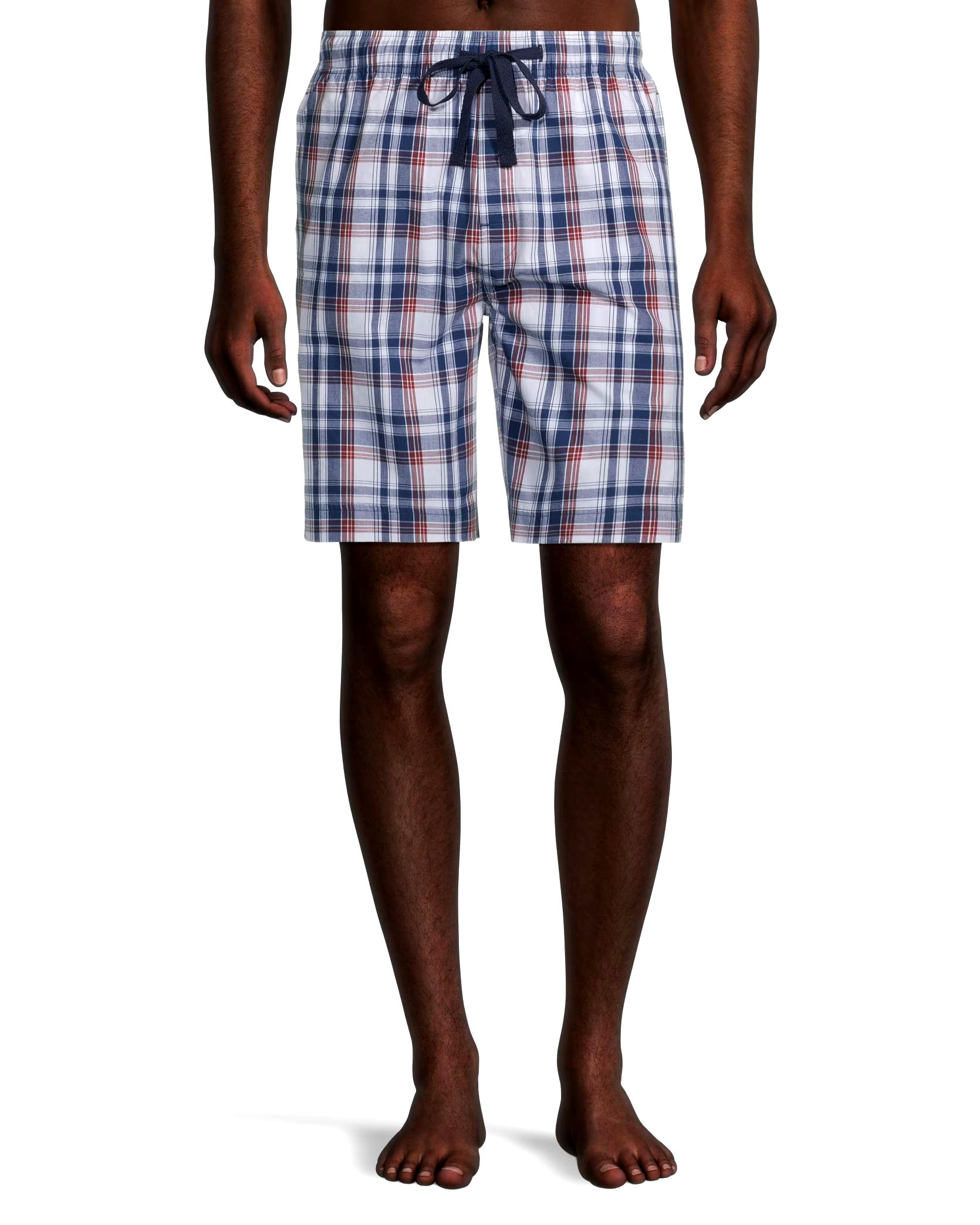 Men's Woven Plaid Mid Rise Lounge Shorts