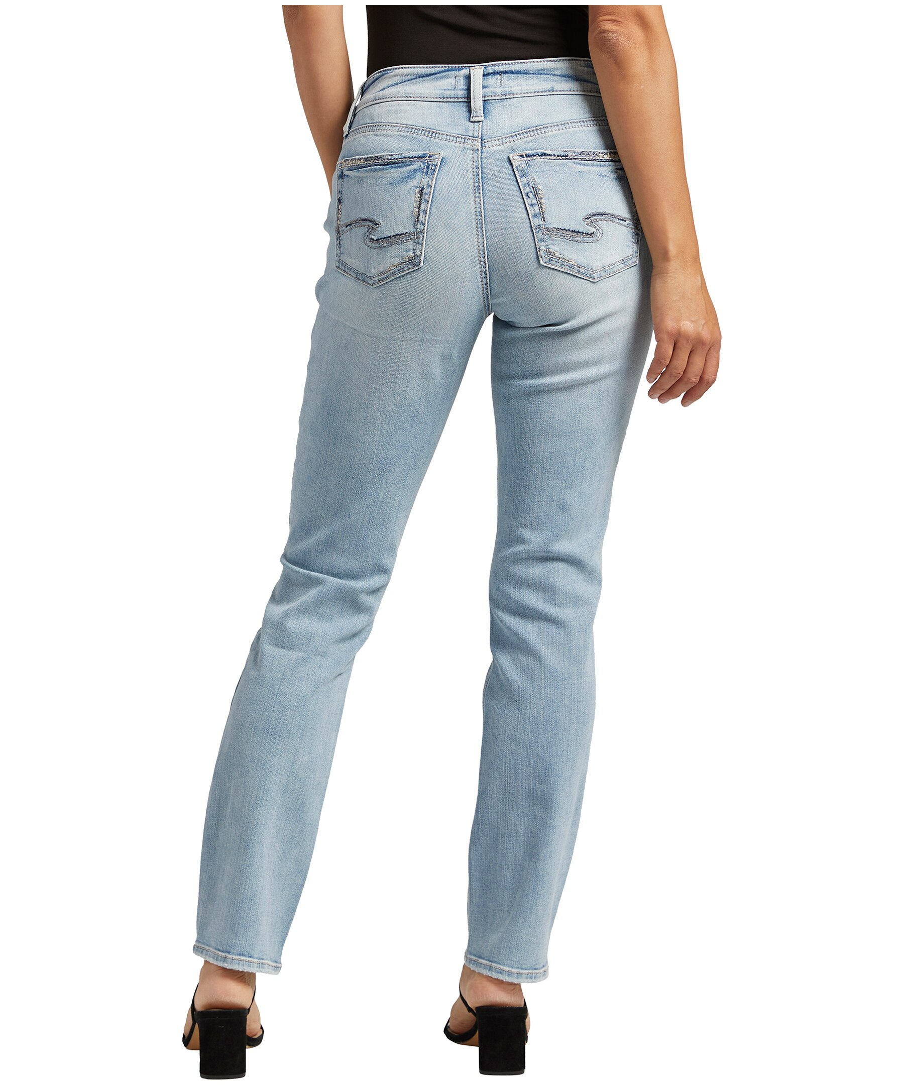 Silver Women's Elyse Mid Rise Straight Leg Jeans