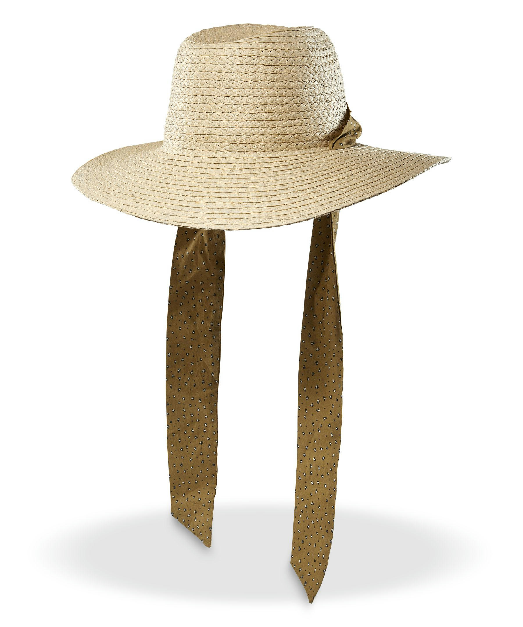 Denver Hayes Women's Wide Brim Ribbon Band Straw Hat