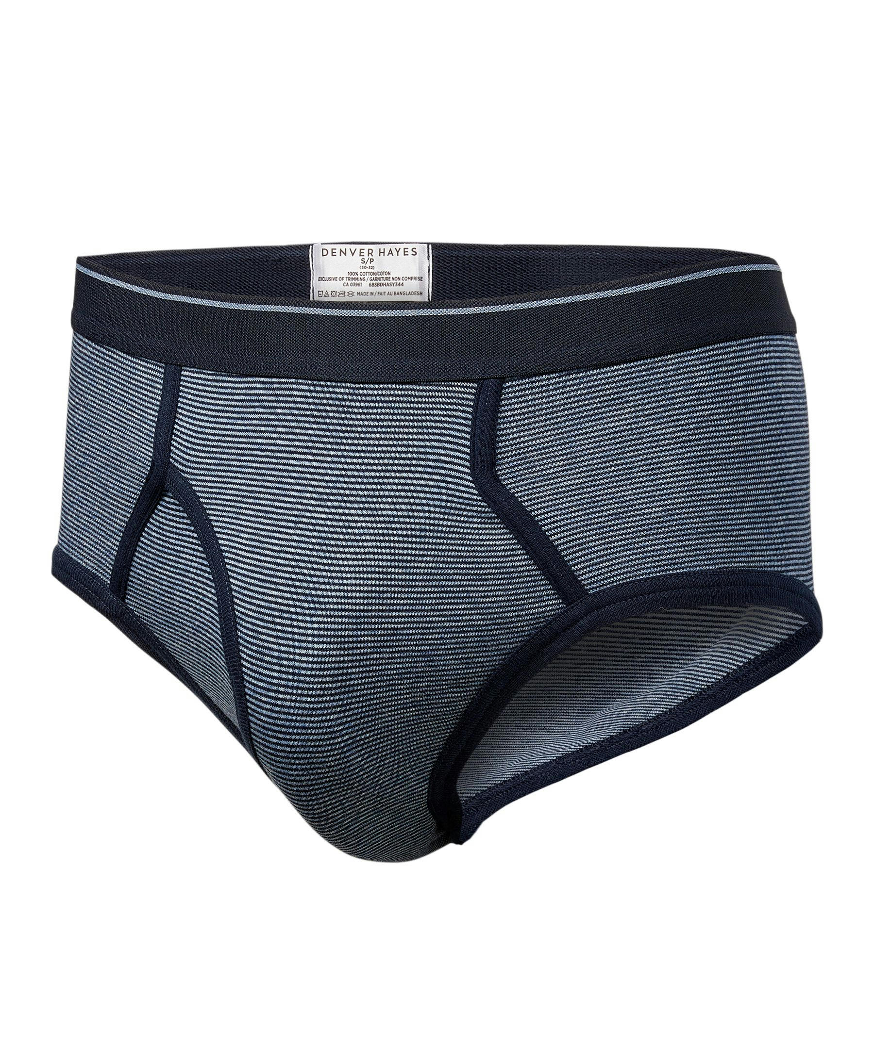 Denver Hayes Men's 3 Pack Yarn Dye Basic Briefs