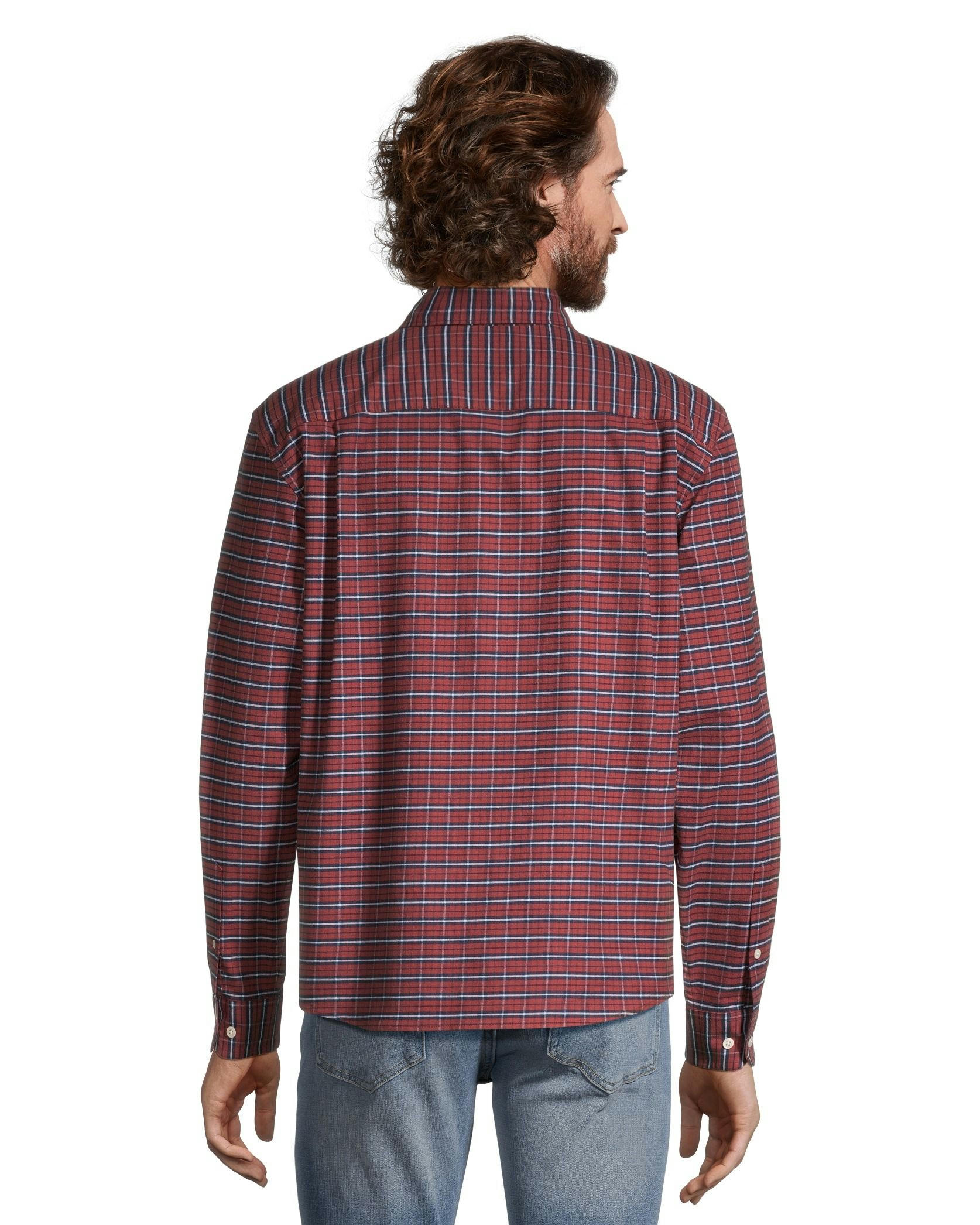 Denver Hayes Men's Oxford Casual Stretch Long Sleeve Classic Fit Shirt