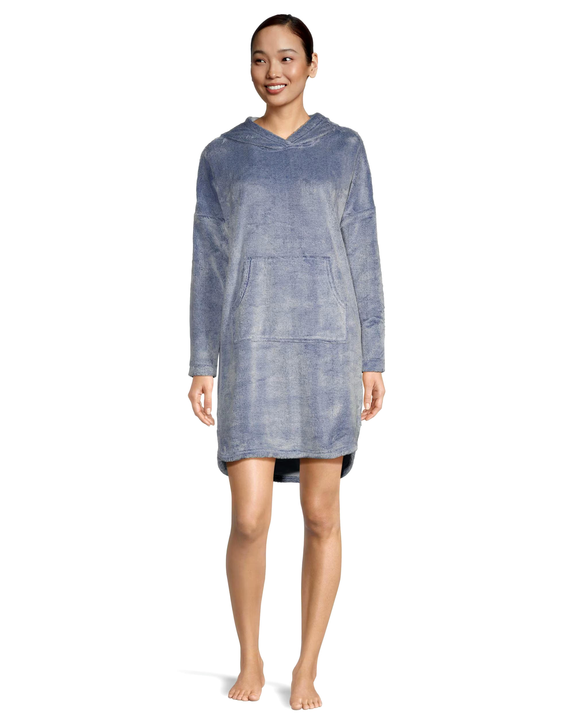 Denver Hayes Women's Plush Velour Hooded Night Shirt