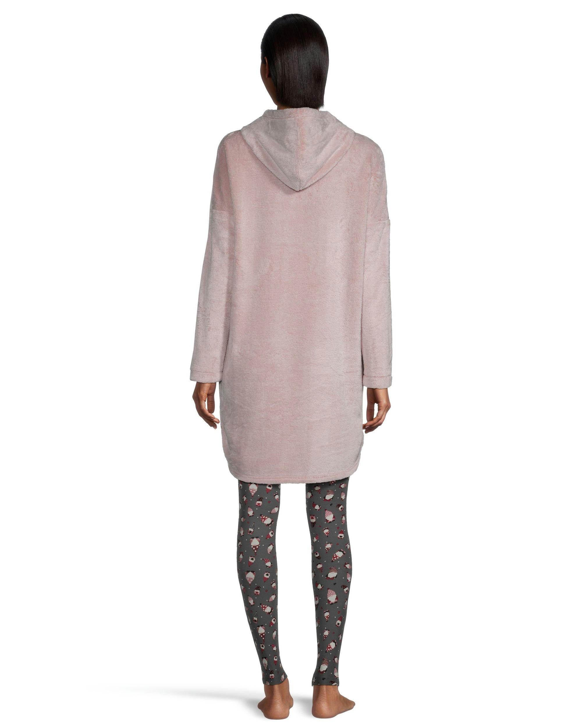 Denver Hayes Women's Plush Velour Hooded Night Shirt