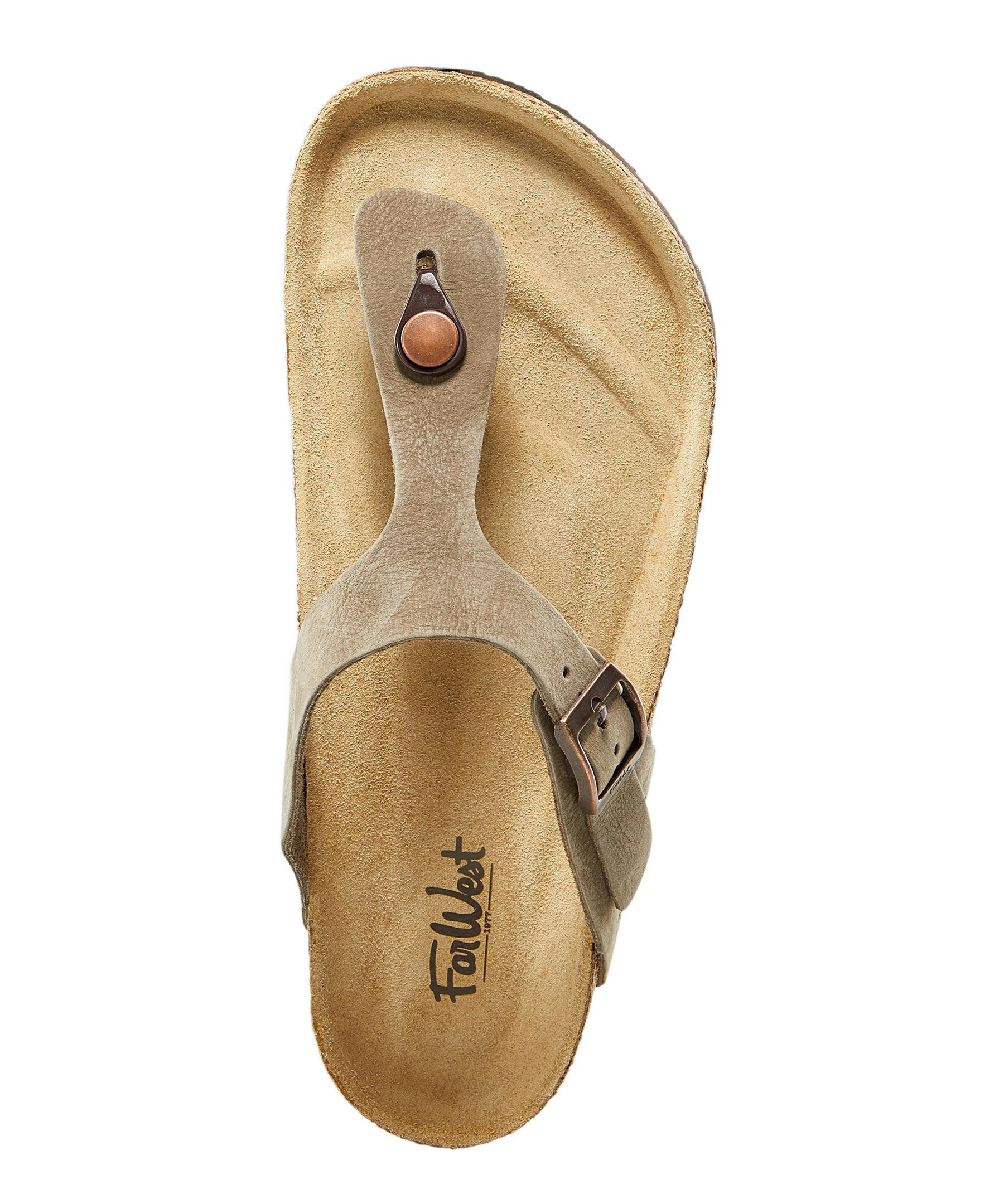 FarWest Women's Vernon Cork Toe Thong Sandals - Taupe