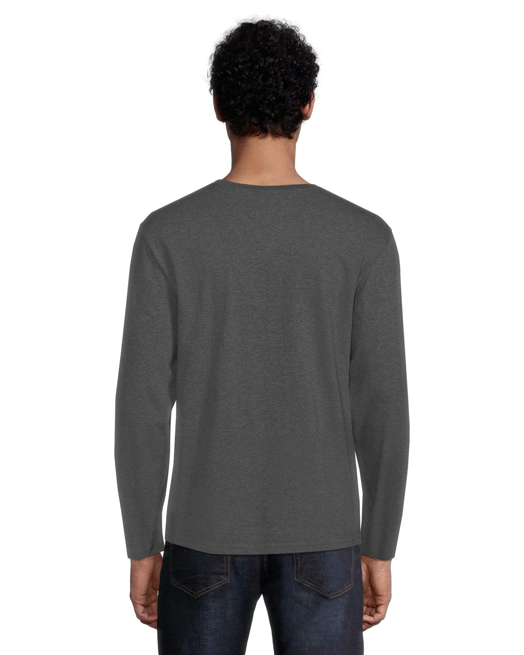 Denver Hayes Men's 50 Wash Long Sleeve Classic Fit Crew Neck T-Shirt