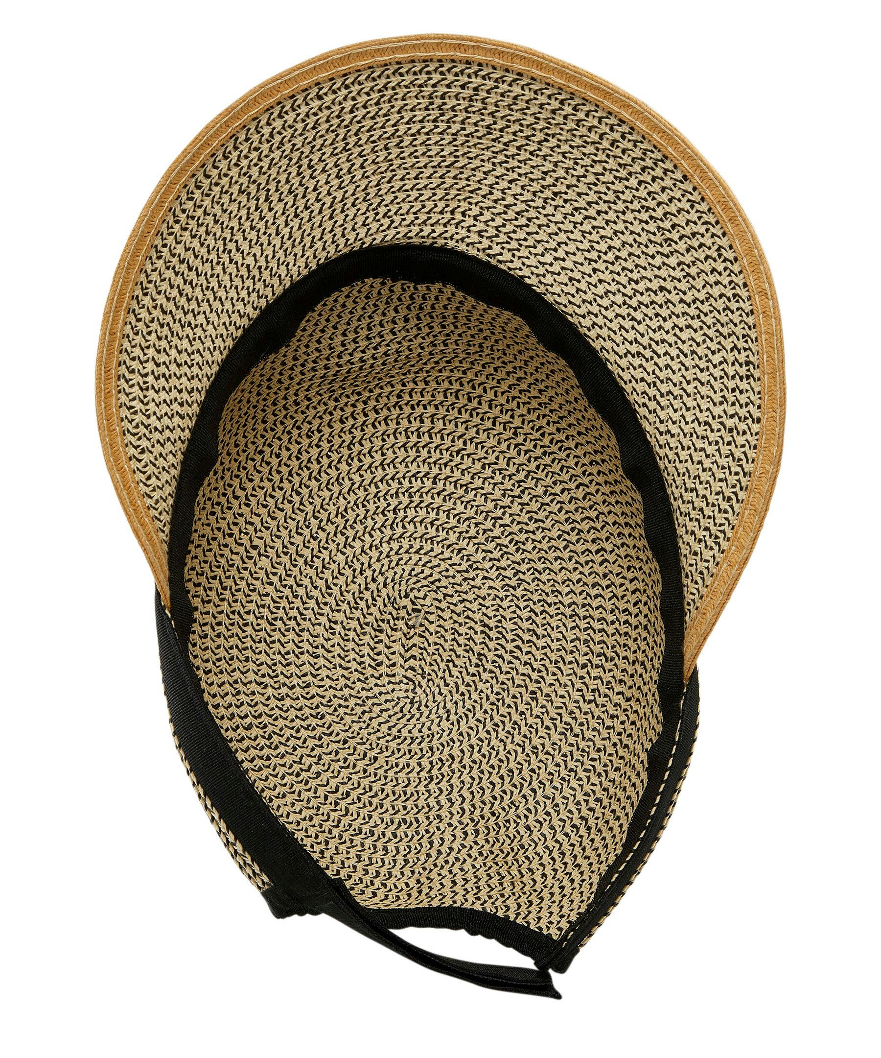 Denver Hayes Women's Braided Half Brim Hat With Black Ribbon Trim