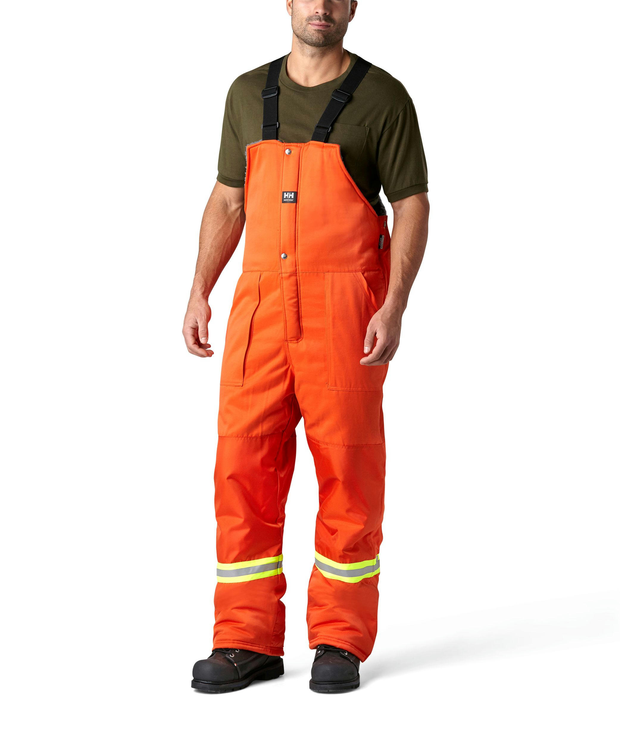 Helly Hansen Workwear Men's Thompson Insulated Bib Overalls with Reflective Tape - Navy