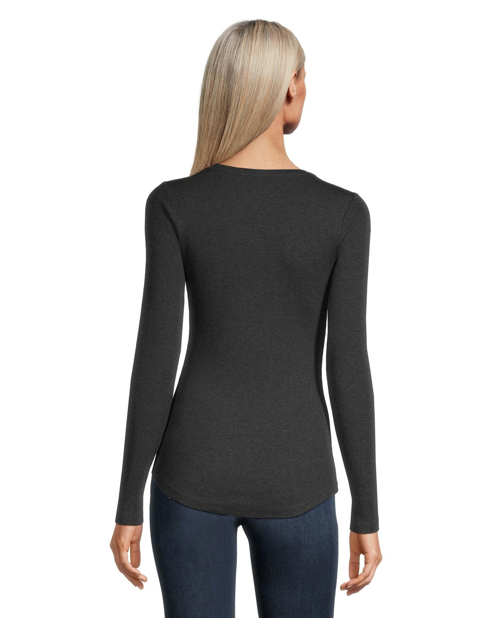 Denver Hayes Women's Fitted Long Sleeve Crewneck T Shirt