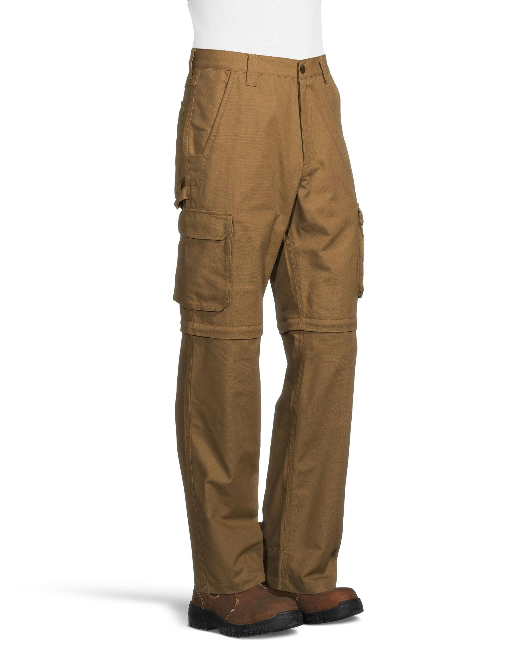 Men's Zip Leg Canvas Cargo Work Pants