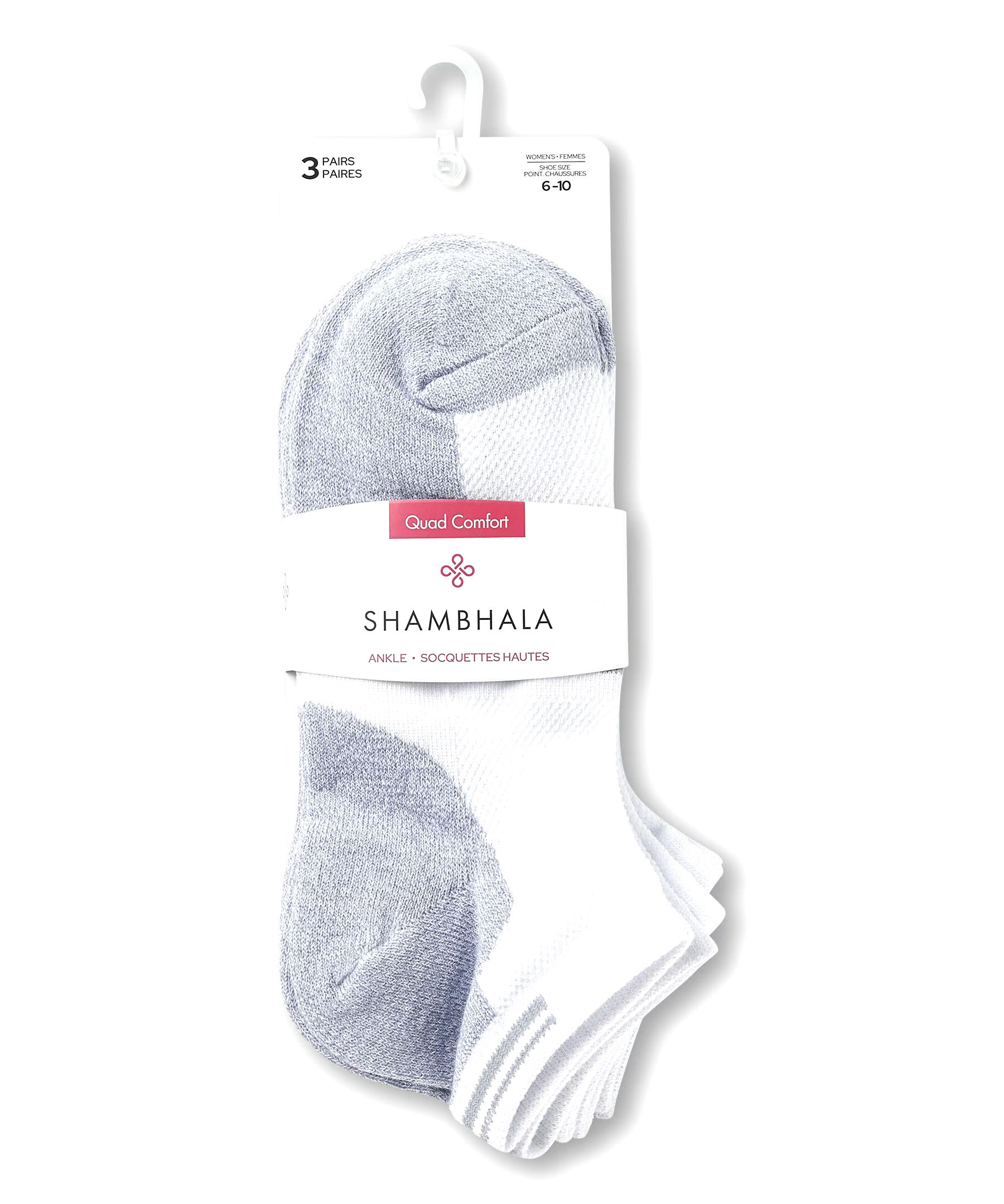 Shambhala Women's 3-Pack Mesh Ankle Sport Socks