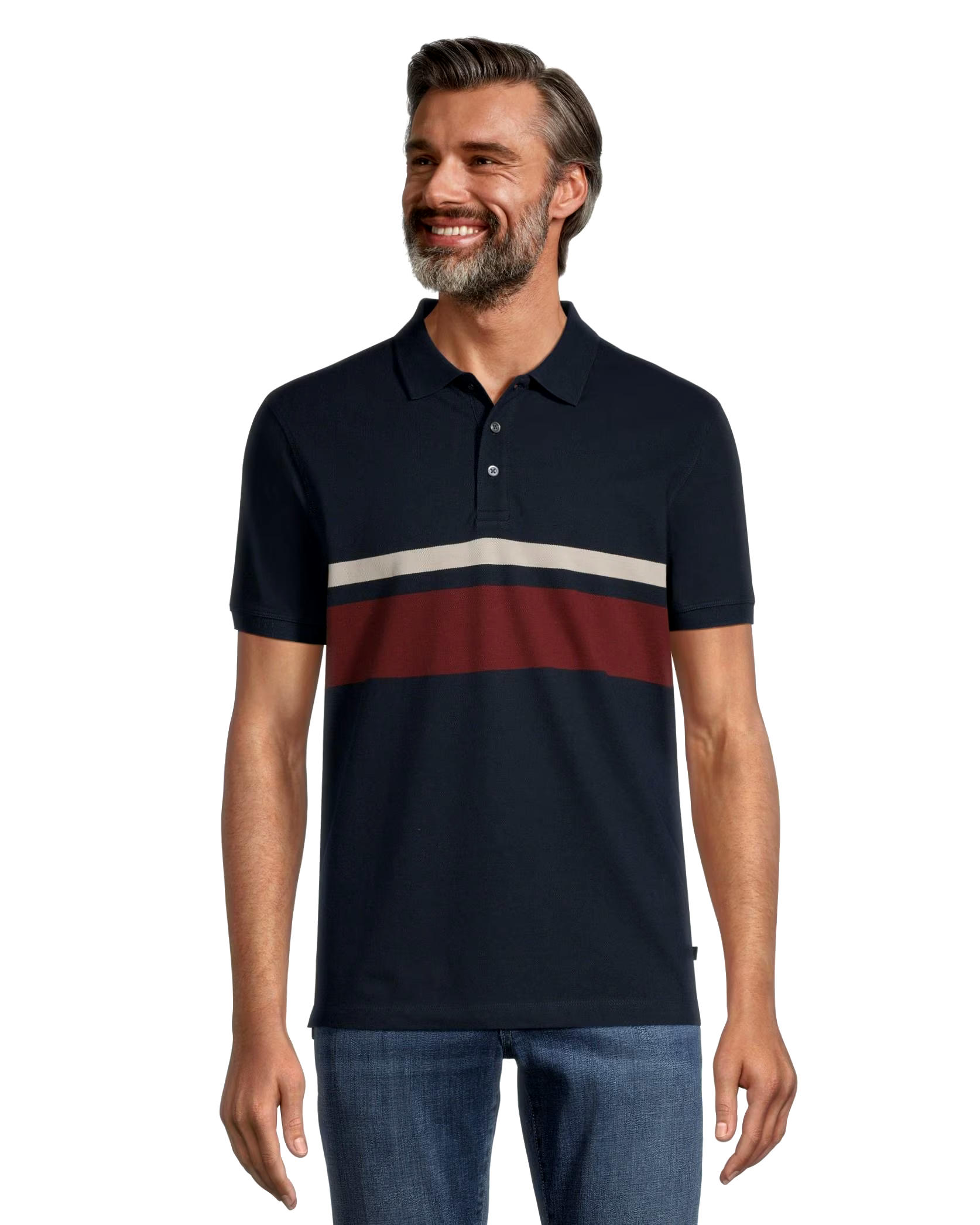 Denver Hayes Men's 50 Wash Stretch Short Sleeve Modern Fit Pique Polo Shirt