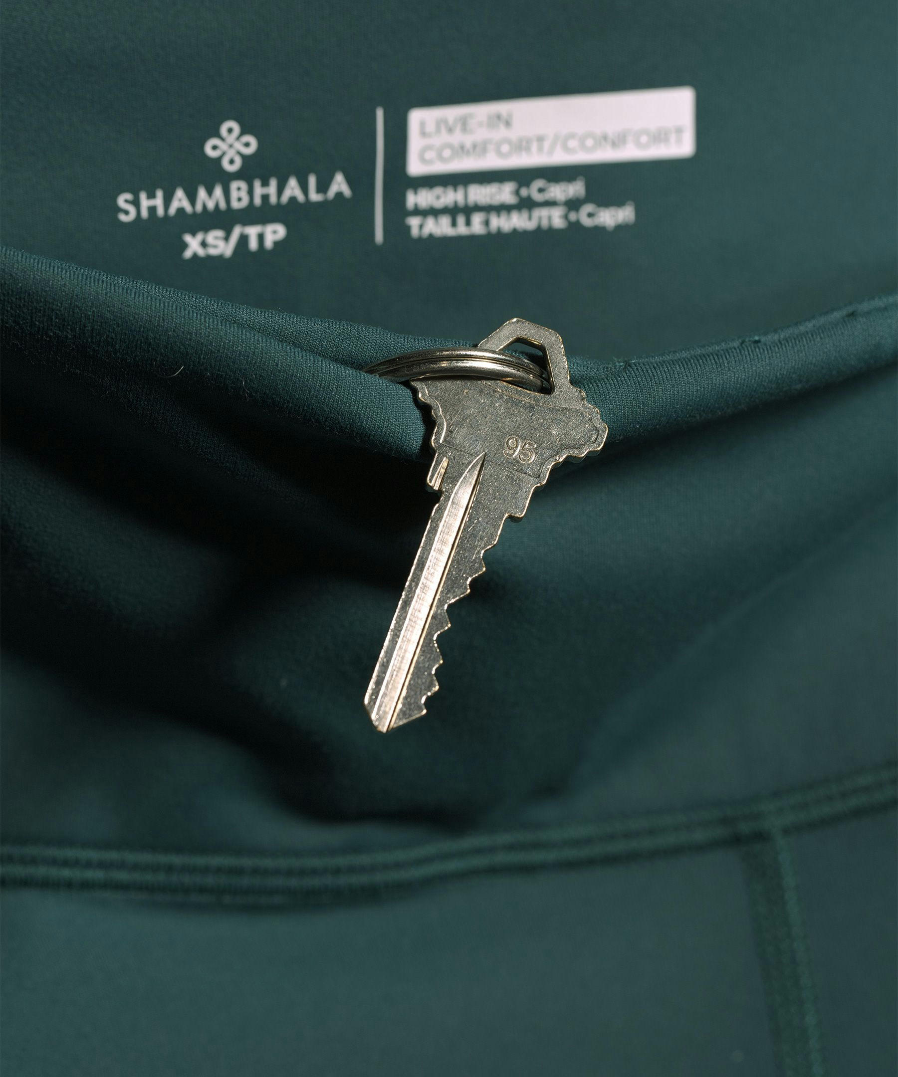 Shambhala Women's Comfort High Rise Crop Legging with Pocket