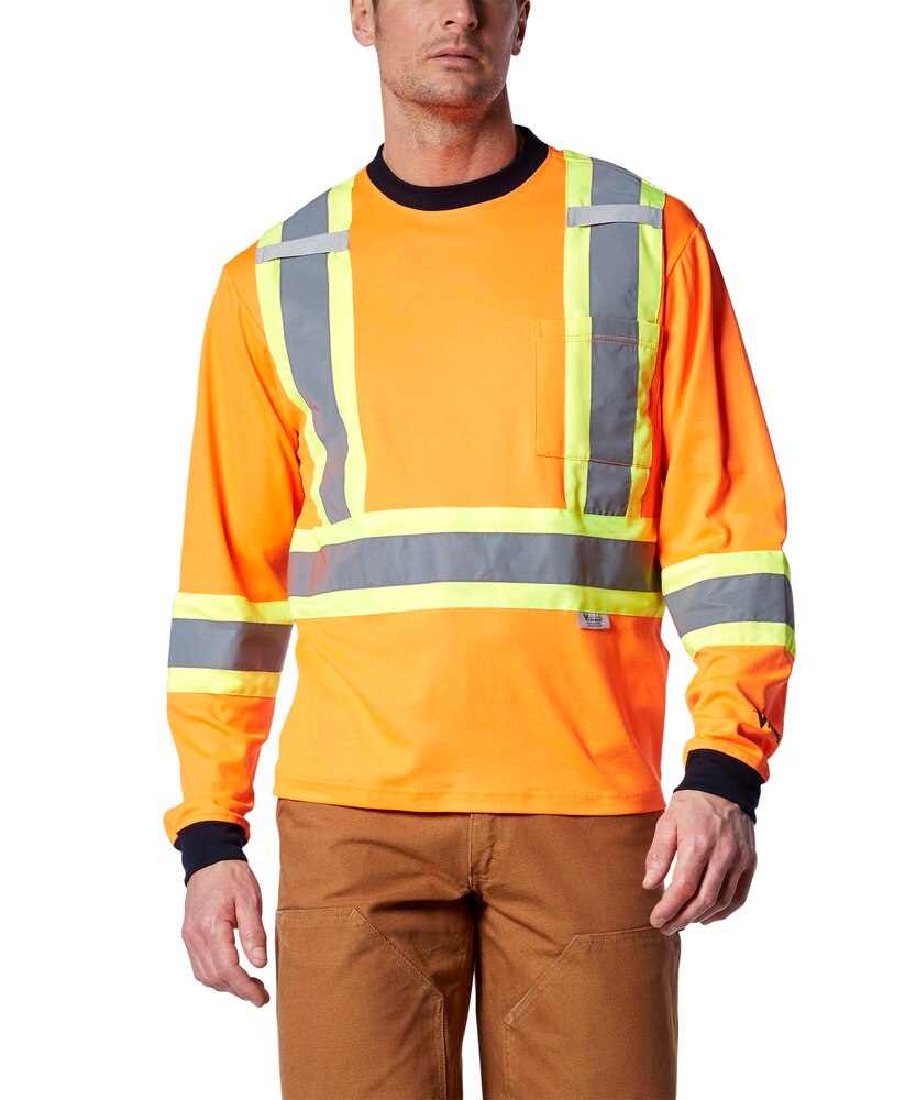 Viking Men's Safety Hi-Vis Cotton Lined Long-Sleeve Shirt