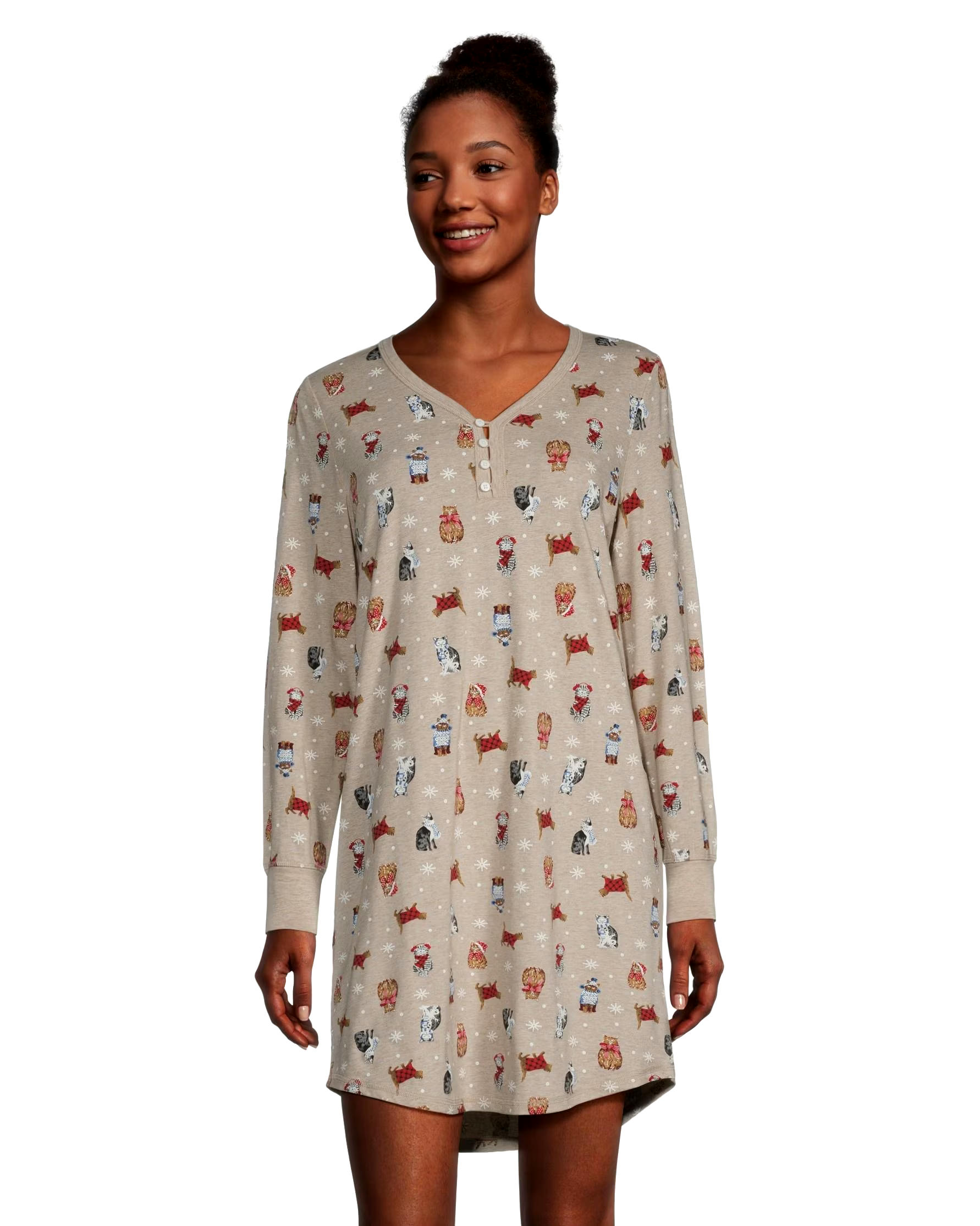 Denver Hayes Women's Jersey Henley Night Shirt