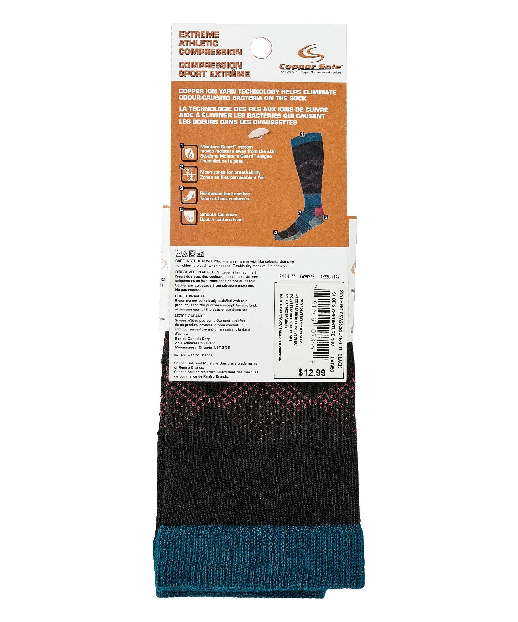 Copper Sole Women's Compression Over The Calf Socks