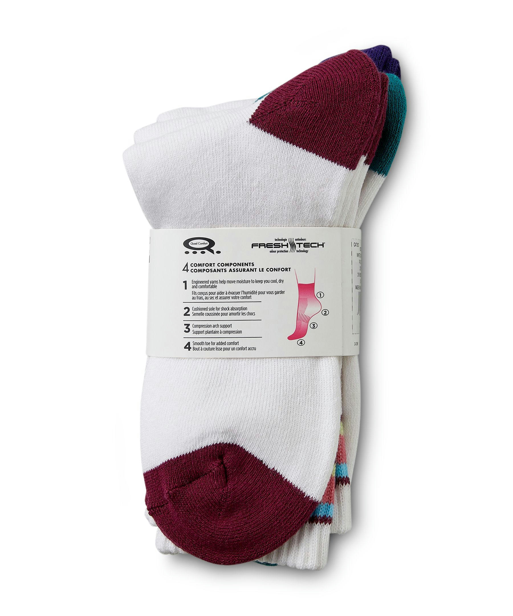 Shambhala Women's 3 Pack Sport Crew Socks with QUAD COMFORT