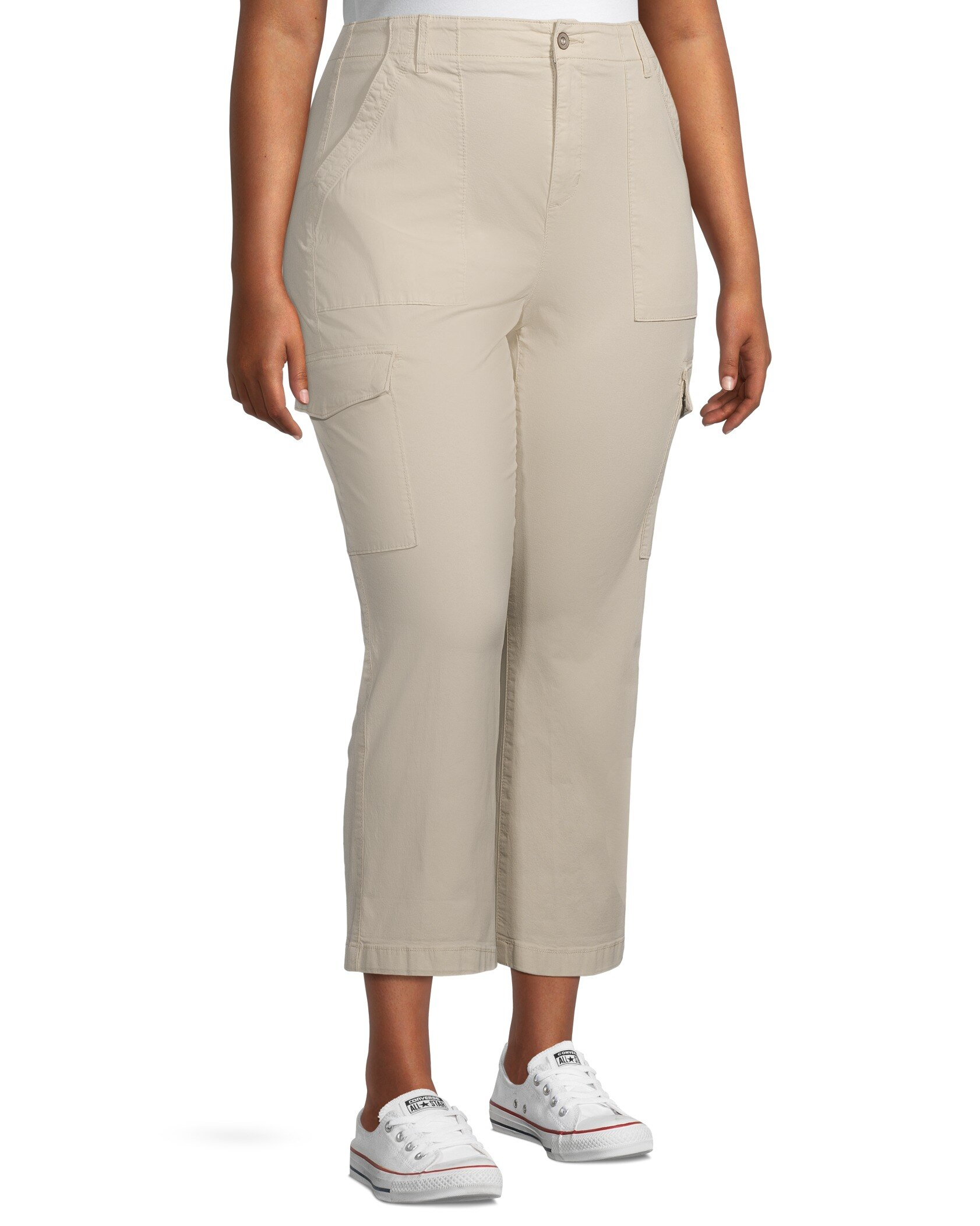 Denver Hayes Women's Garment Wash High Rise Crop Pants