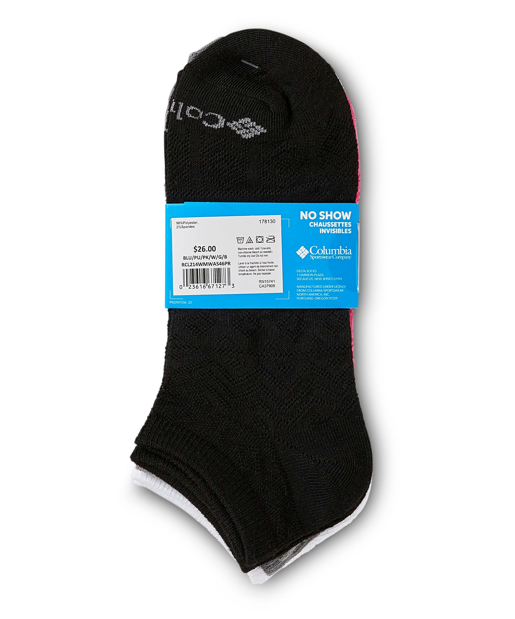 Columbia Women's 6 Pack Pattern Mesh No Show Socks