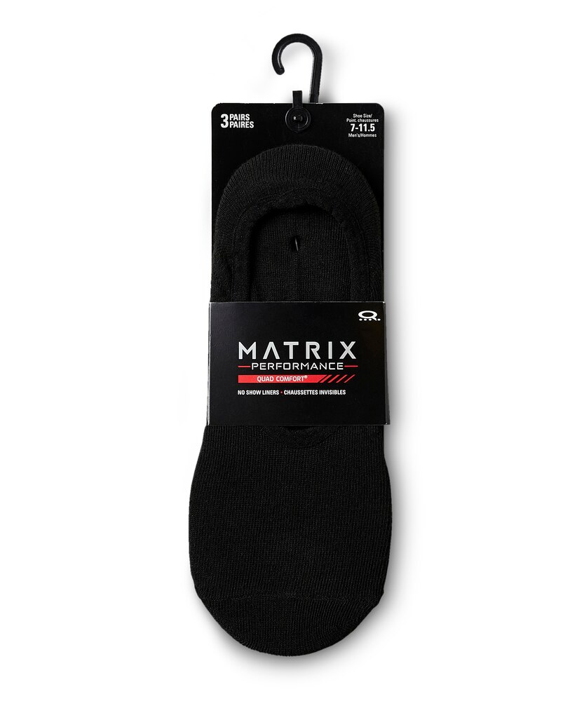 Matrix Men's 3 Pack Quad Comfort Foot Liner Sport Socks