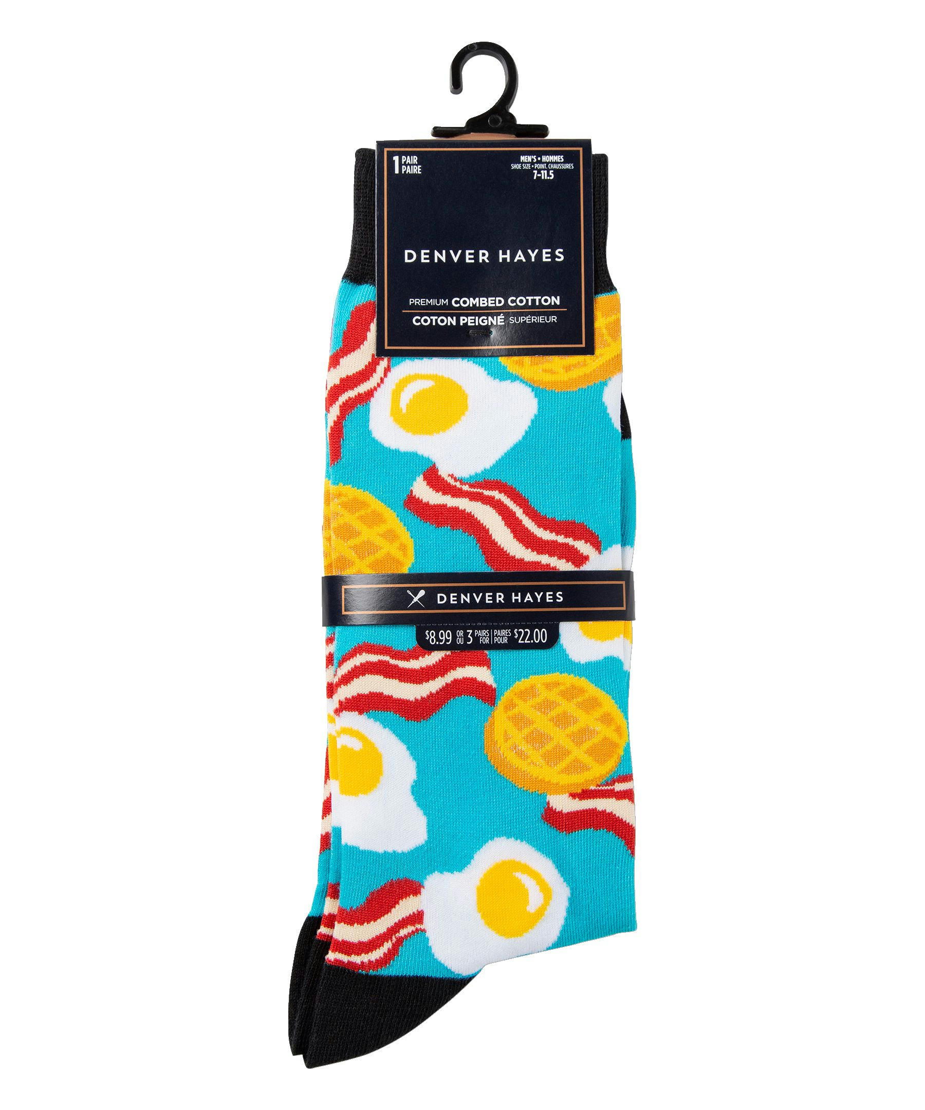 Denver Hayes Men's Novelty Food Pattern Crew Socks